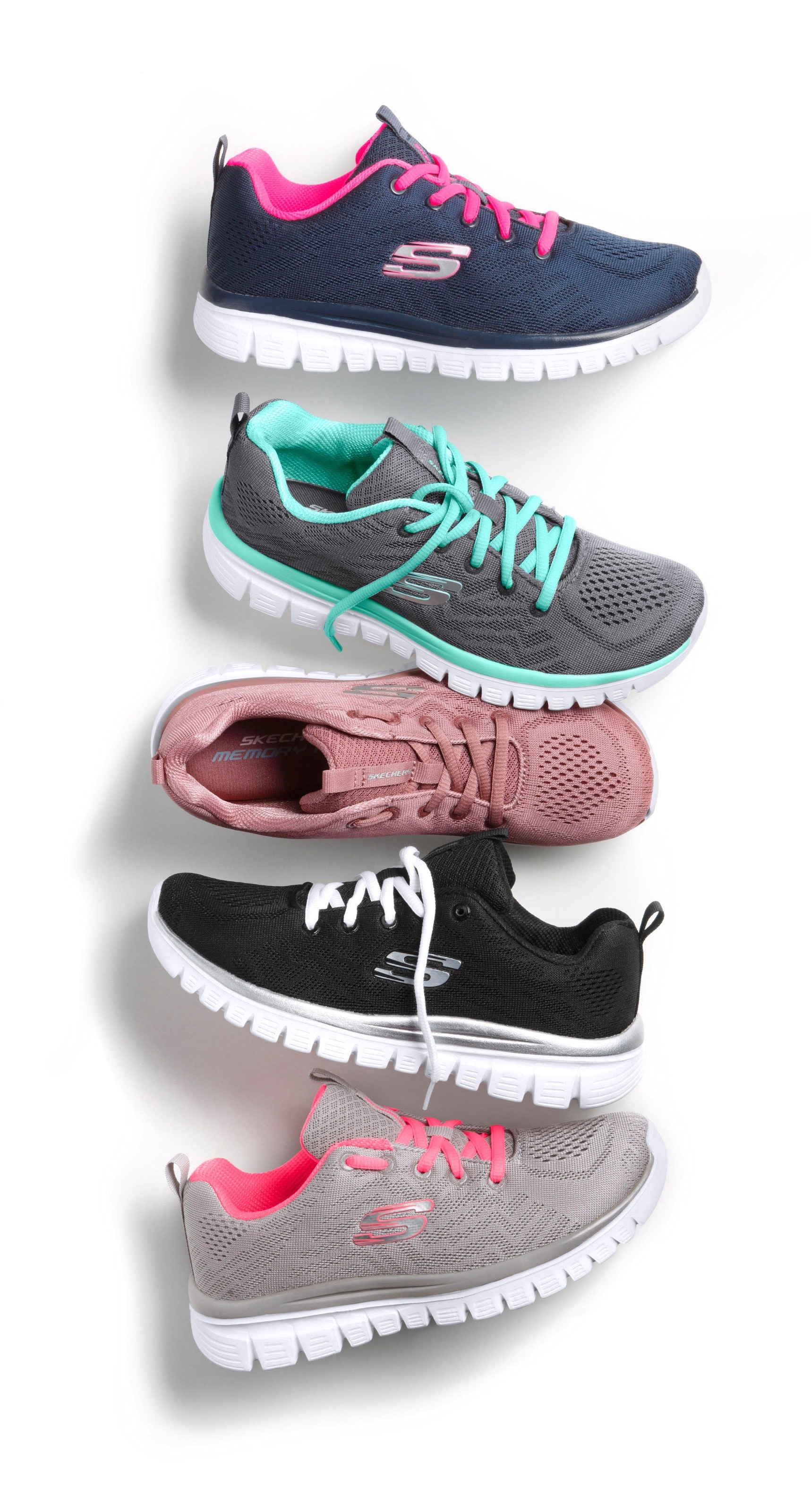 Skechers Sneaker »Graceful - Get Connected«, Freizeitschuh, Halbschuh, Schnürschuh mit Memory Foam