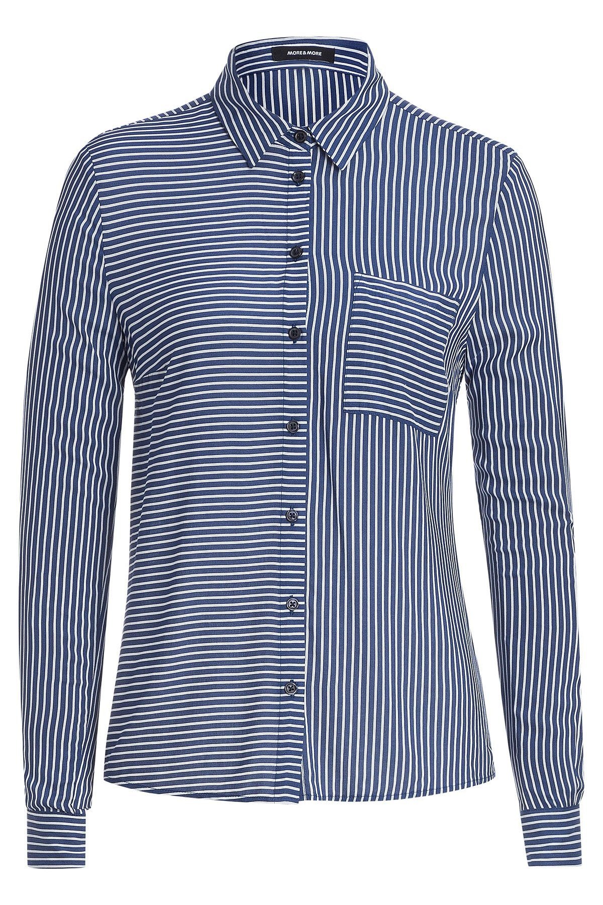 Streifenbluse, blau/weiss