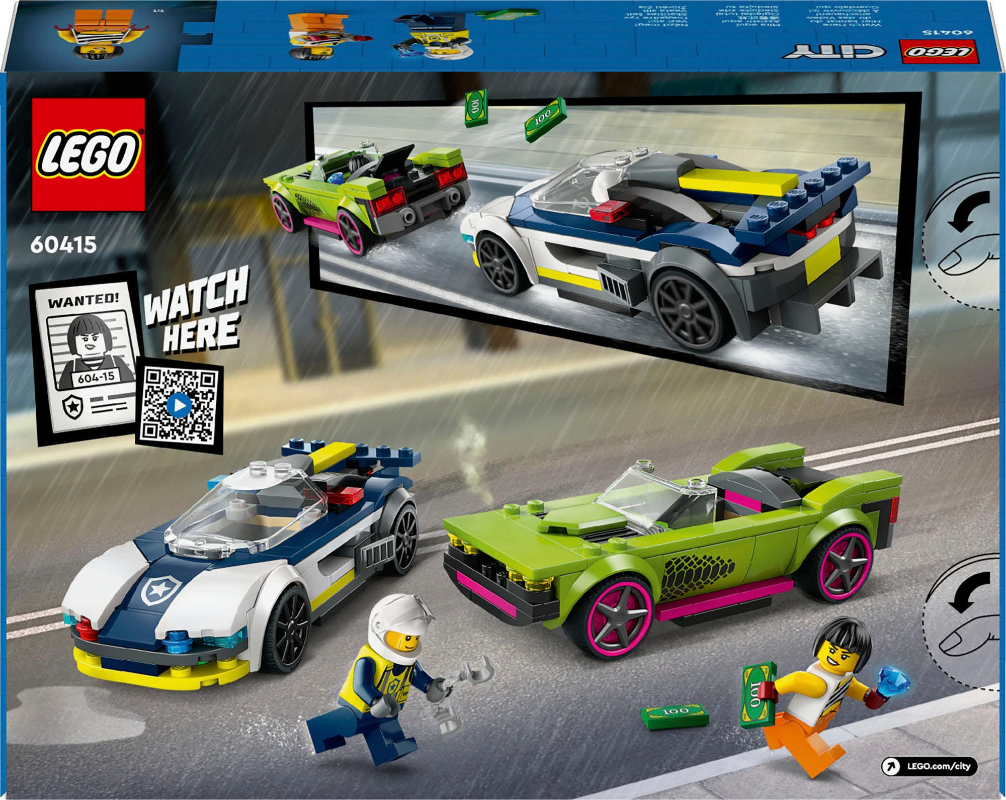 LEGO® Pions de construction »Verfolgungsjagd mit Polizeiauto und Muscle Car (60415), LEGO City« Made in Europe