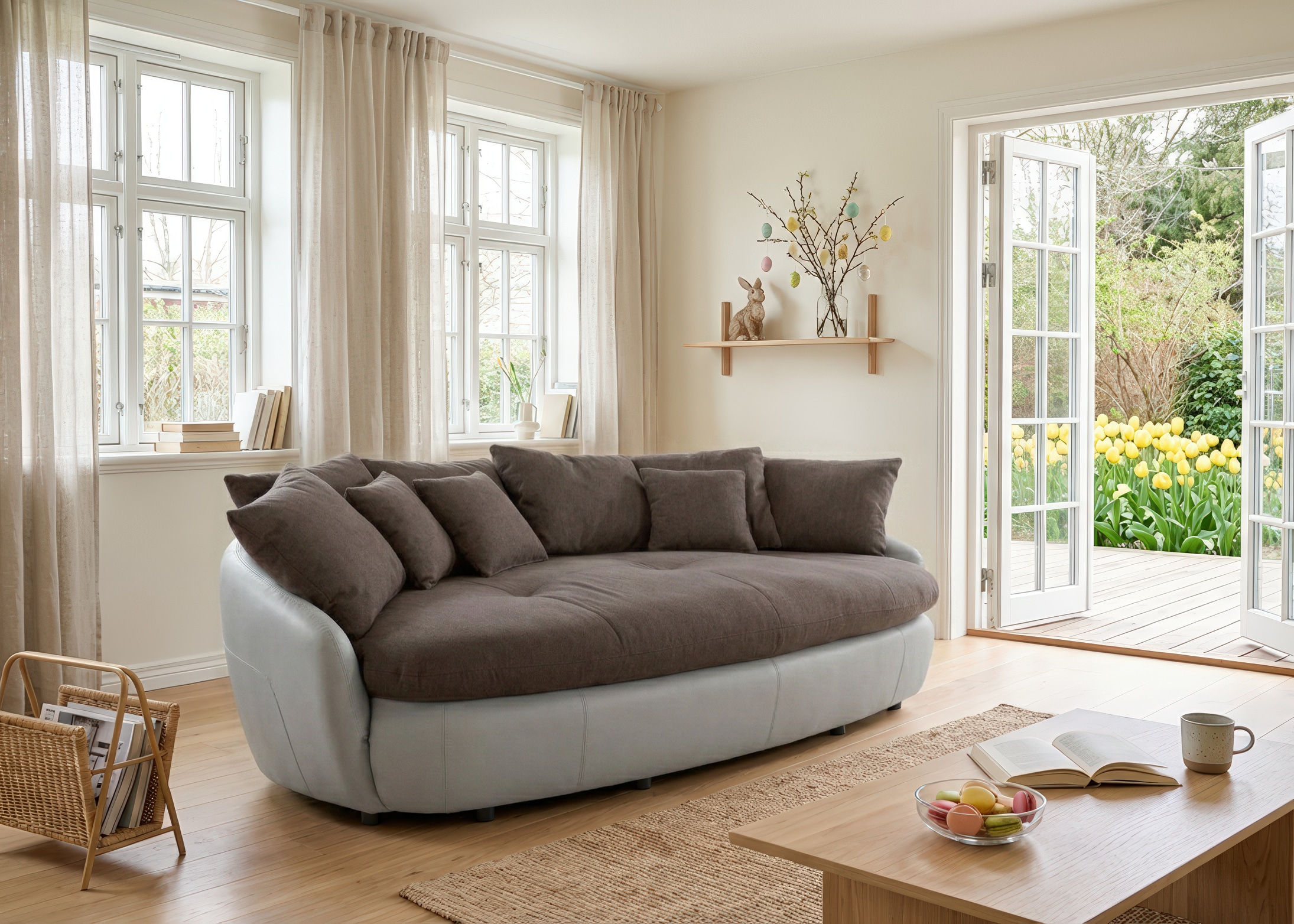 COTTA Big-Sofa »Aruba« gemütliches Megasofa in XXL in organischer Form mit vielen Kissen