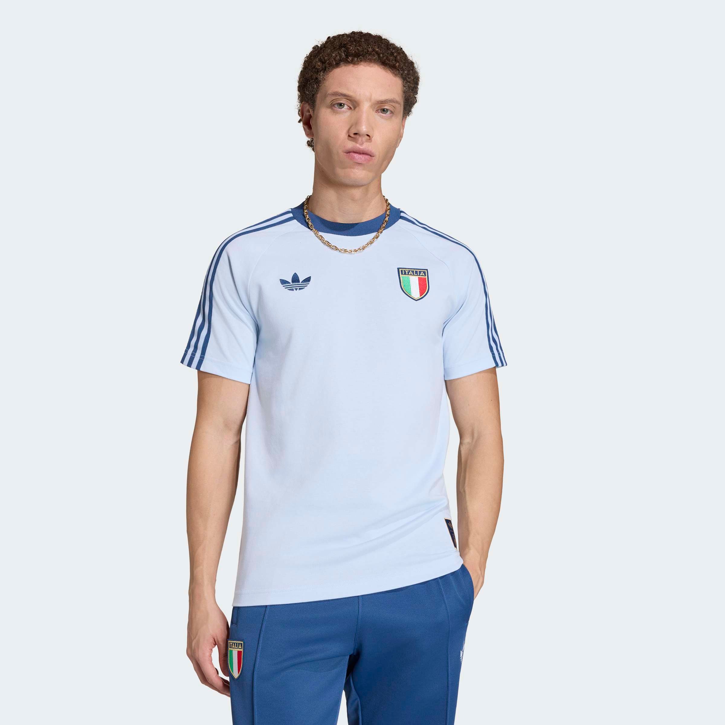 Image of adidas Performance T-Shirt "ITALIEN ORIGINALS" mit sportlichem Stil, ohne Verschluss, aus Baumwolle
