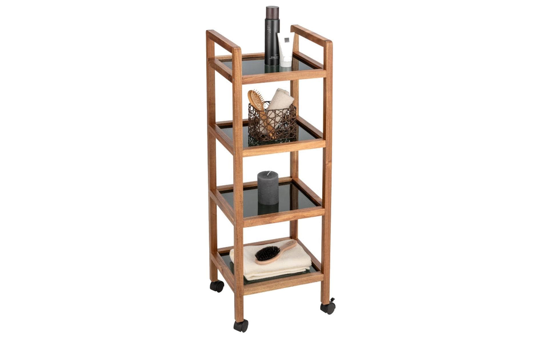 WENKO Badregal »Fondi 35 x 97 cm, Braun/Grau«