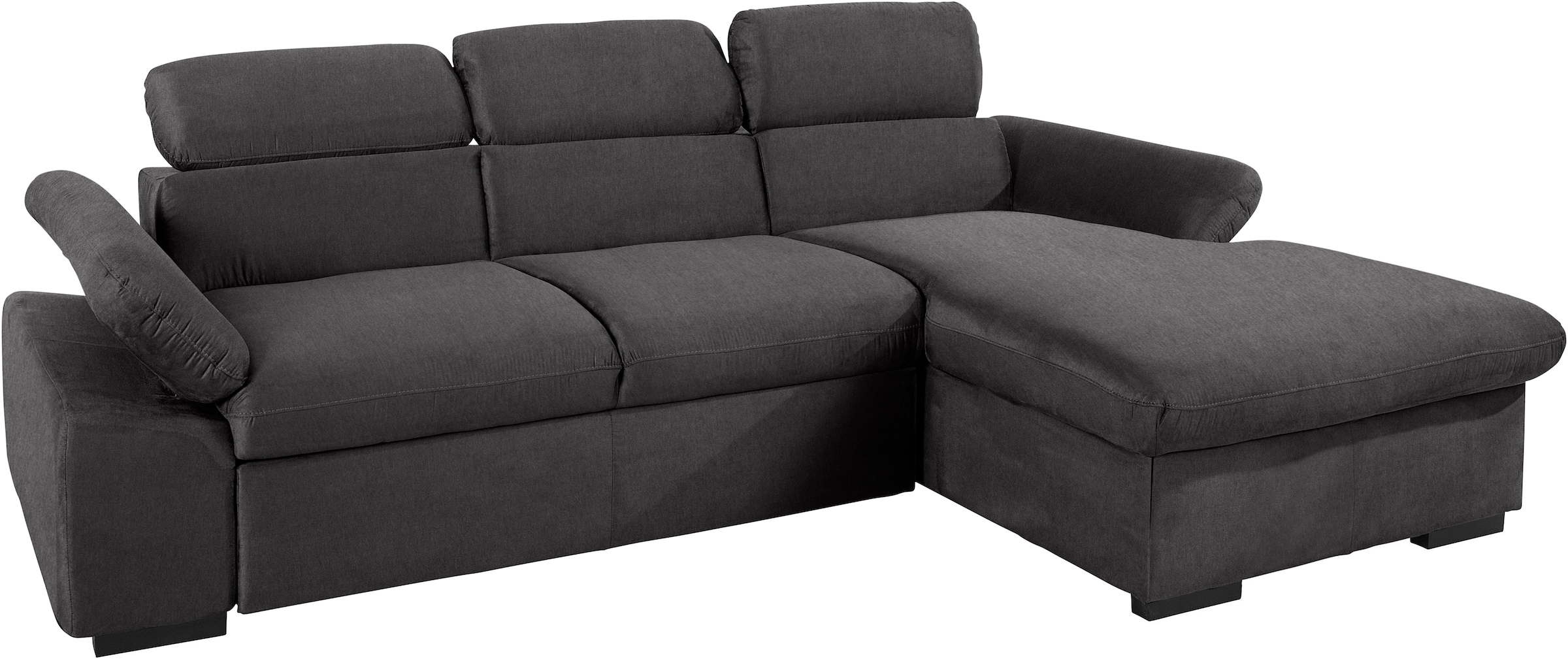COTTA Ecksofa »Lola L-Form mit Kopfteilfunktion & Hocker«, (Set, mit Hocker), wahlweise mit Bettfunktion, Bettkasten & Armteilverstellung