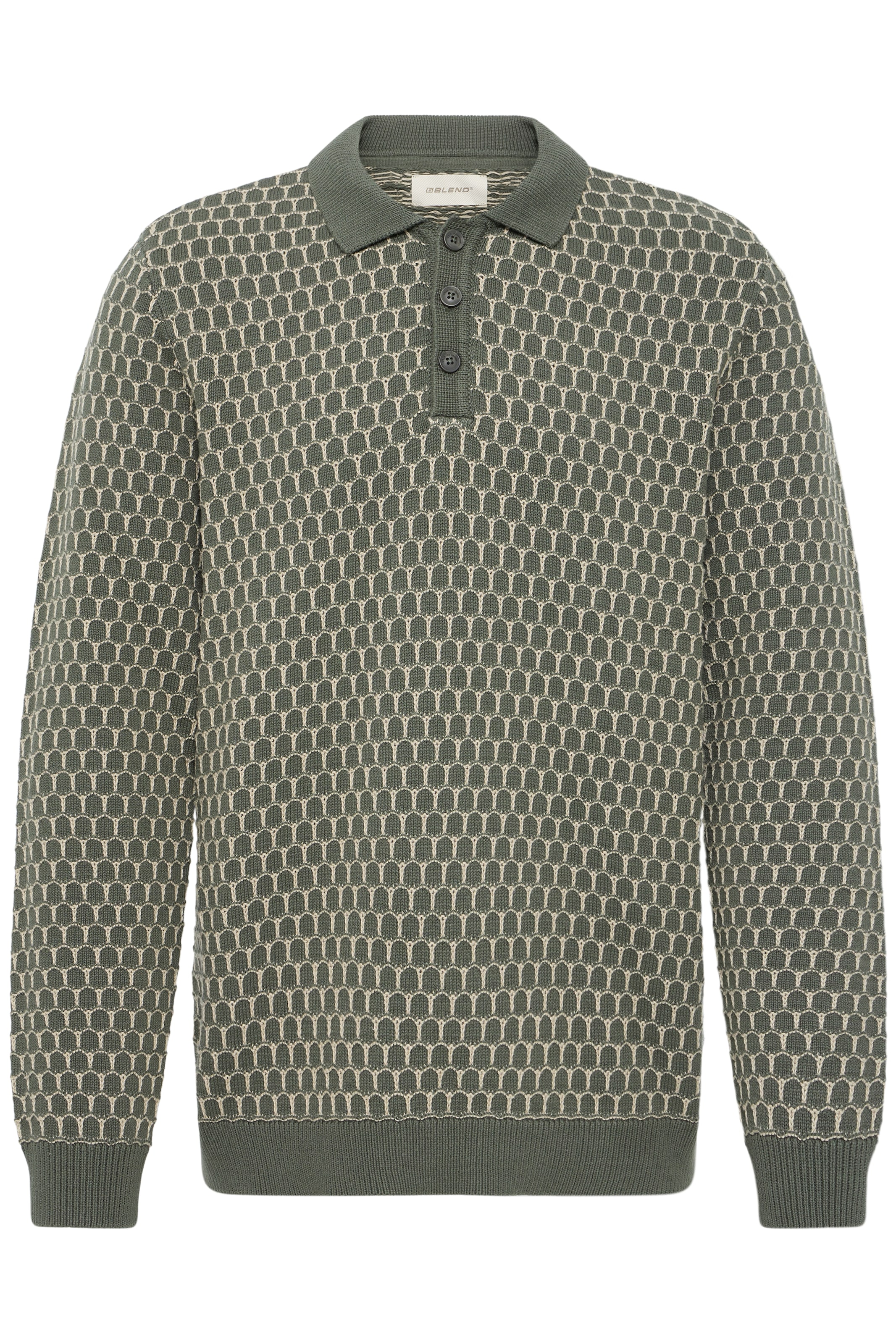 Blend Pull à col polo »BHDONG POLO« coton, coupe régulière
