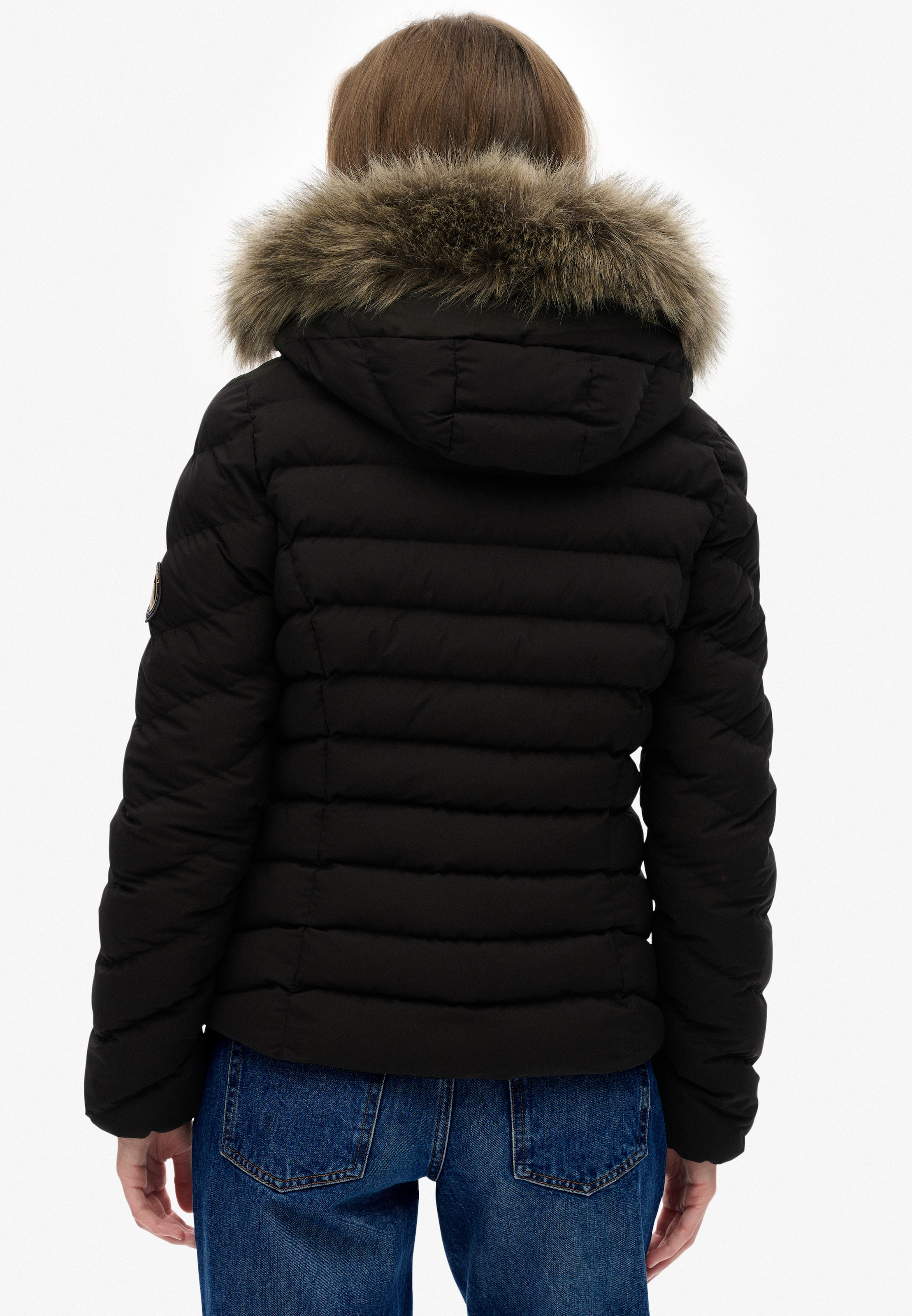 Superdry Steppjacke »FUJI FAUX FUR HOOD PADDED JKT«, mit Kapuze