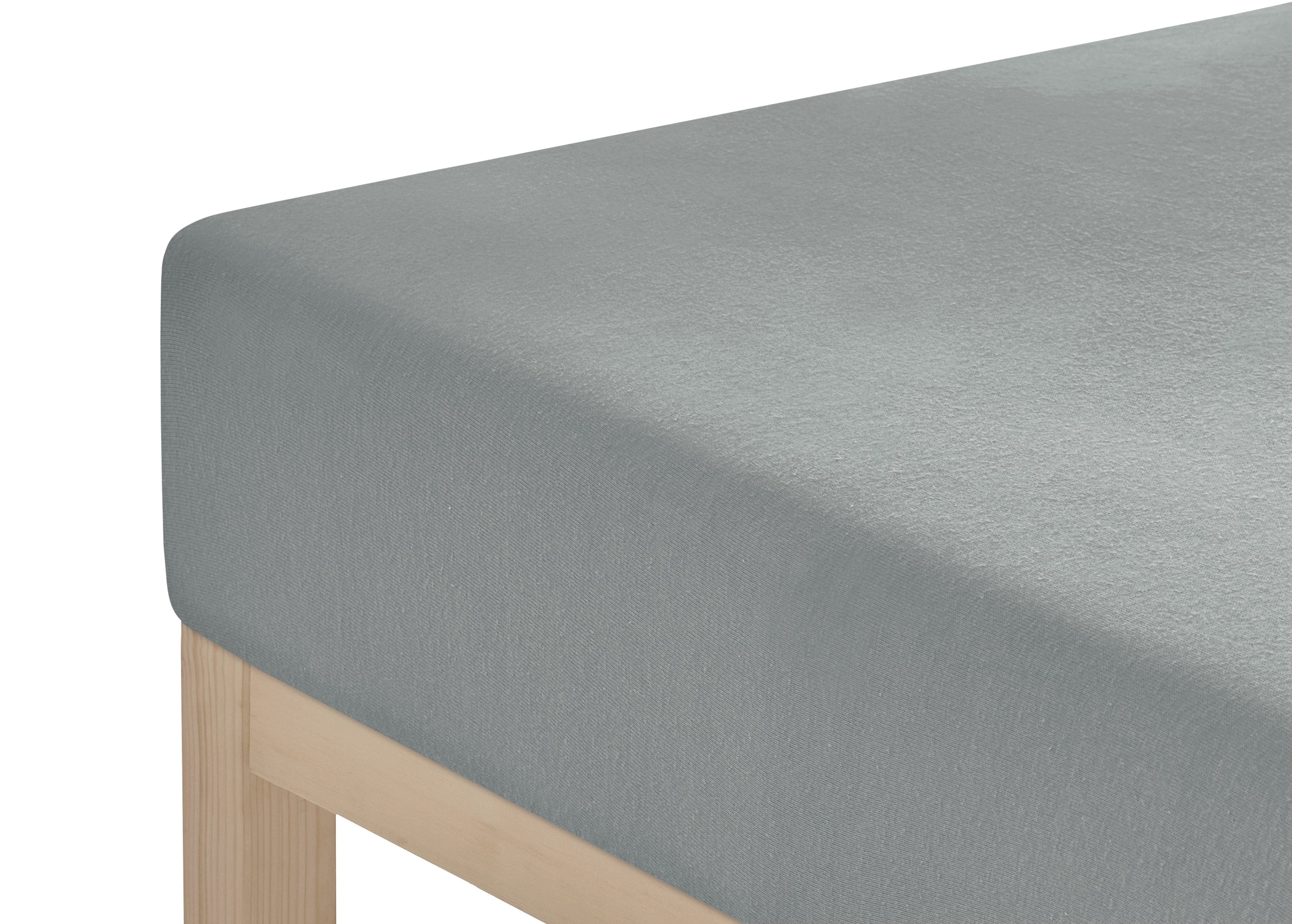 my home Spannbettlaken »Litschi«, (1 St.), für Topper auf Boxspringbetten geeignet, 100% Baumwolle, Topper Spannbettlaken aus Jersey mit Gummizug, Made in Green zertifiziert