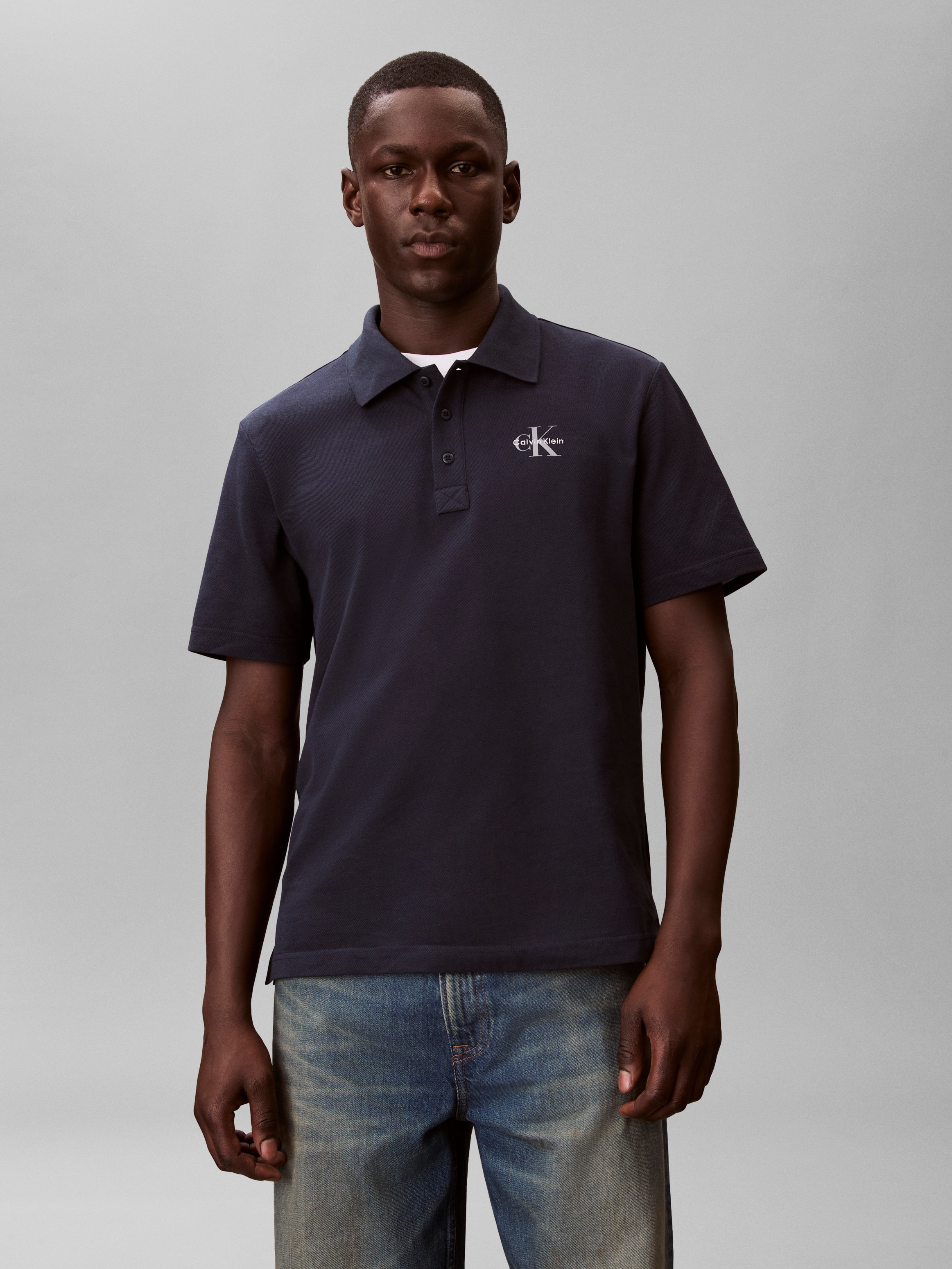 Calvin Klein Jeans Polo »EASY MONOLOGO CASUAL PIQUE« regular fit avec col polo