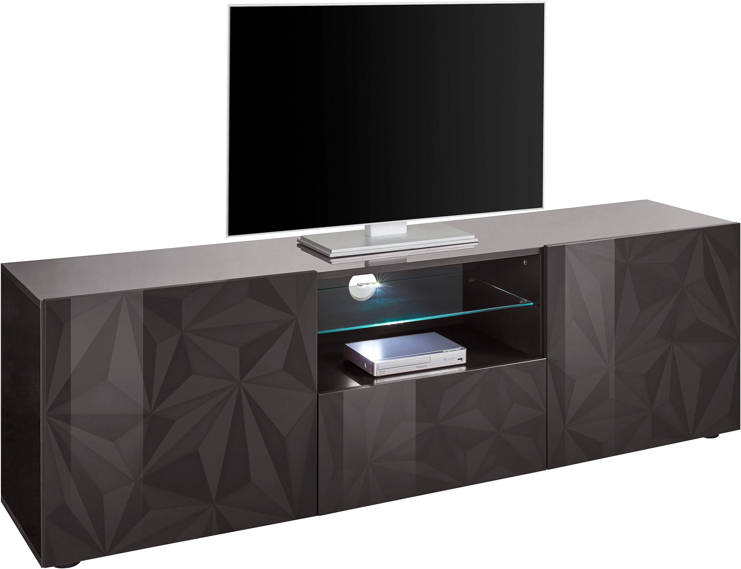 Image of Home affaire Lowboard "Prisma Breite 181 cm, TV-Board 2 Türen, 1 Schubkasten, TV-Schrank" Front mit elegantem Siebdruck, grifflos, viel Stauraum