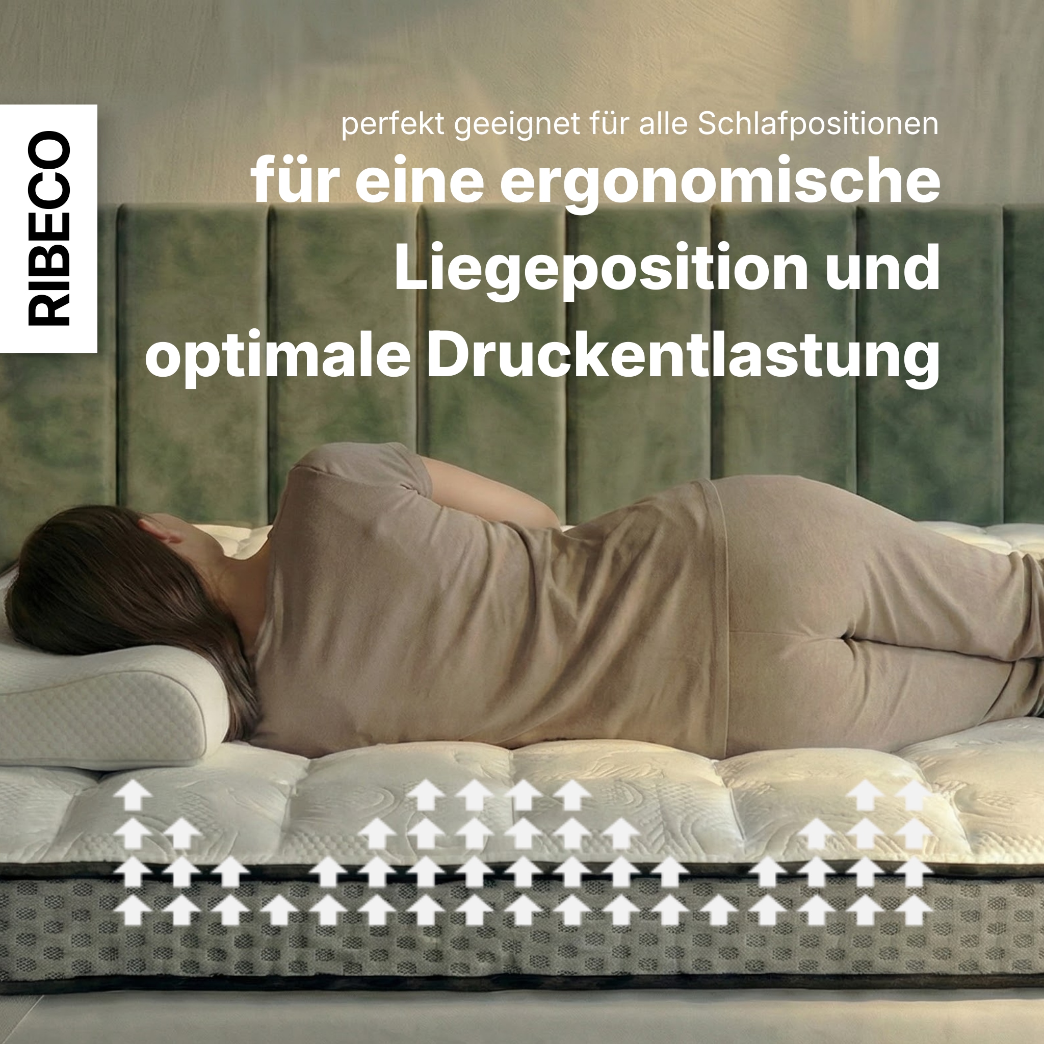 RIBECO Topper »Aaron, Topper 90x200 cm,180x200 cm« Matratze, Boxspringbett geeignet, ergonomisch, Made in EU