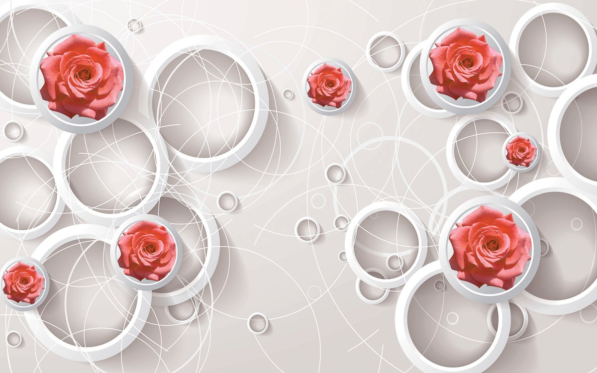 Image of Papermoon Fototapete "Muster mit Rosen"