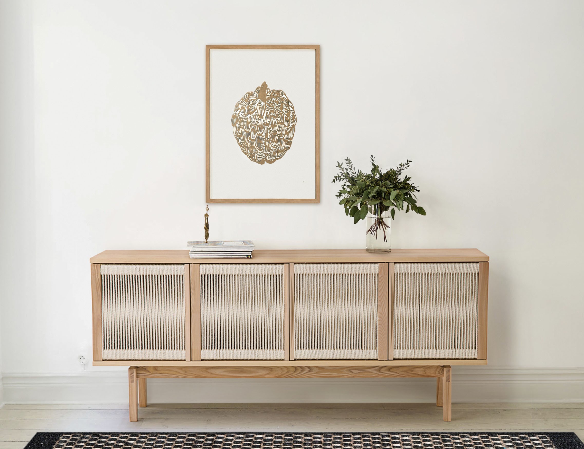 Image of Woodman Sideboard "Lidia" Kommode, Türenfronten aus nartürlichem Hanfseil, Breite 180 cm, FSC