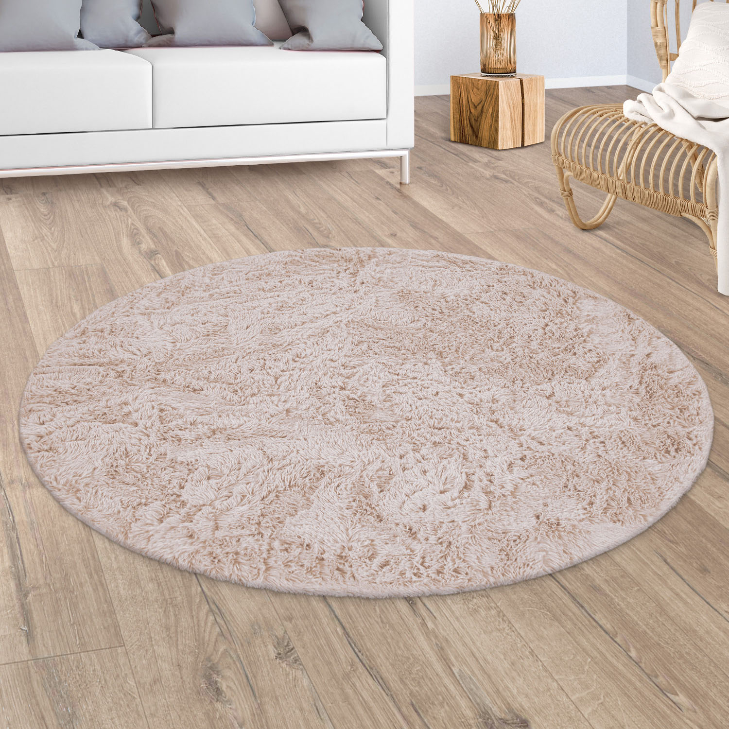 Hochflor-Teppich »Silky 591«, rund, Uni Farben, besonders weich und kuschelig