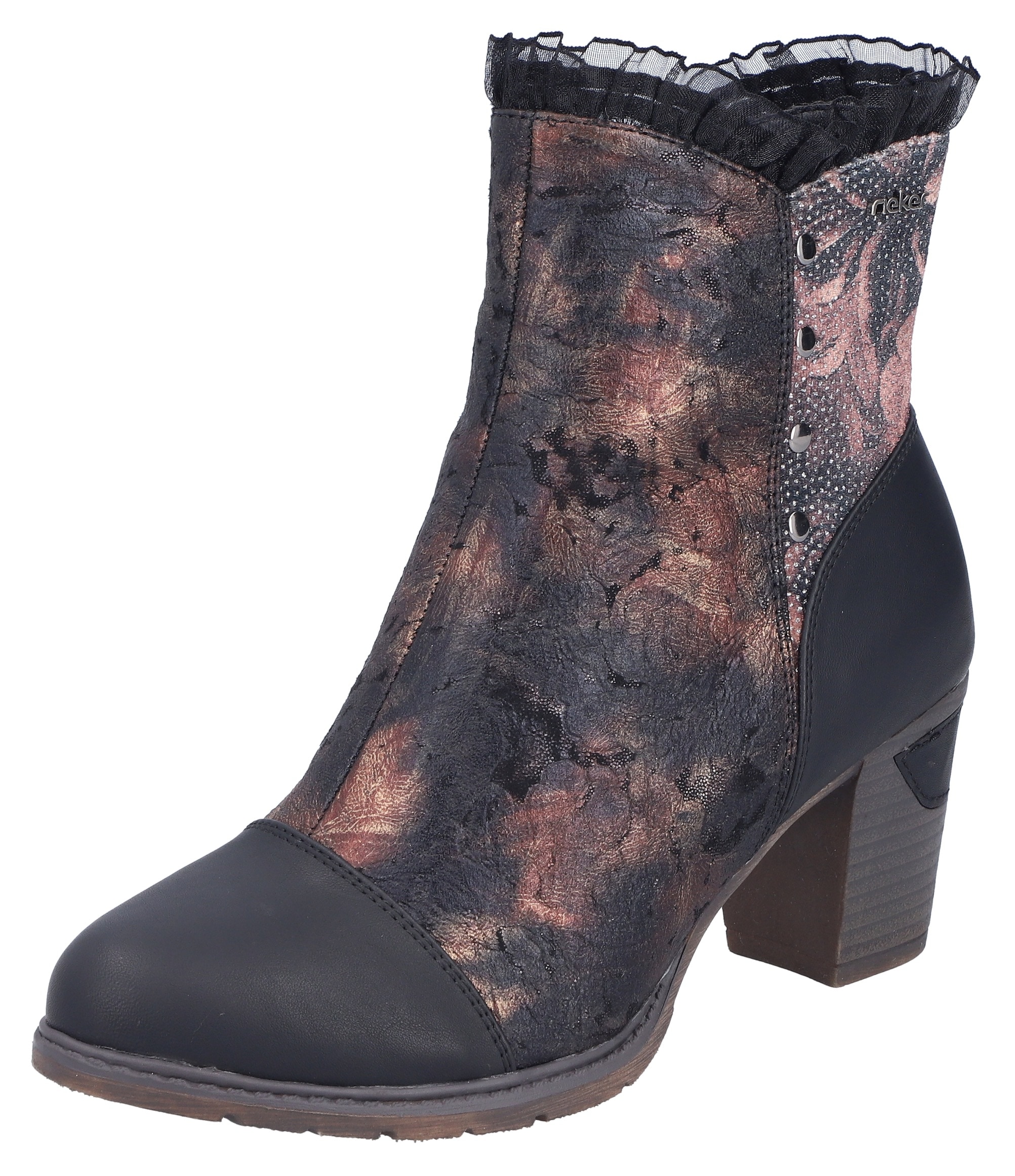 Image of Rieker Stiefelette Trachtenstiefelette, Festtagsstiefelette, Blockabsatz, mit Warmfutter