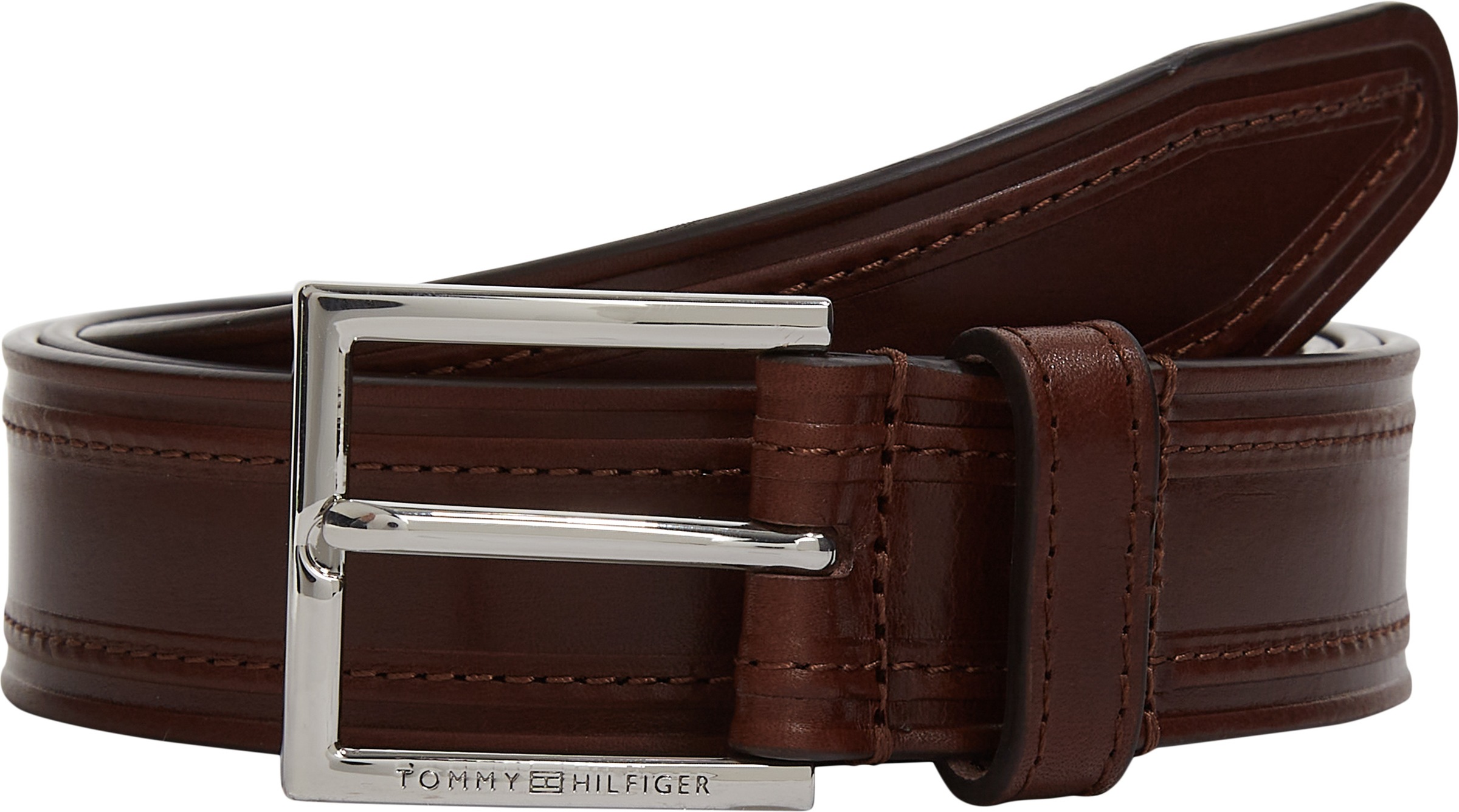 Image of Tommy Hilfiger Ledergürtel "HUDSON EMBOSS LEATHER 3.0 cm breit" Grössenverstellbar