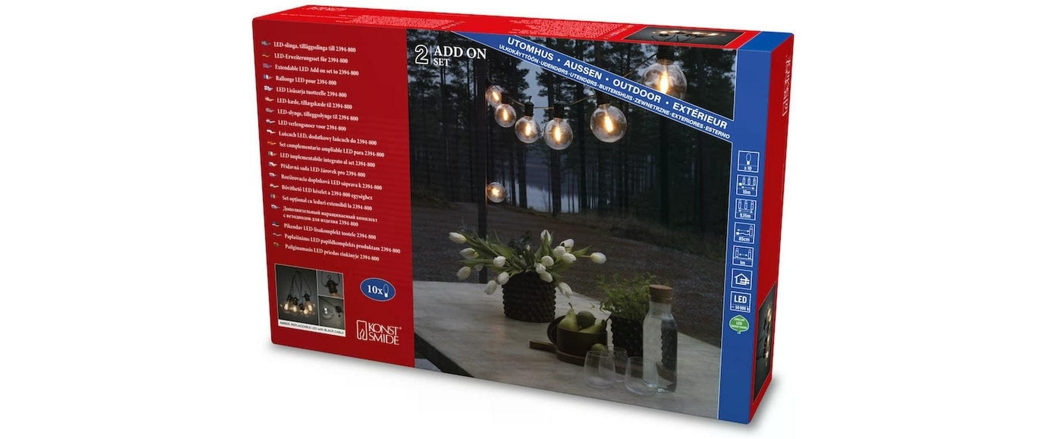 KONSTSMIDE Lichterkette »Erweiterung 10 LEDs Transparent«, 10 St.-flammig