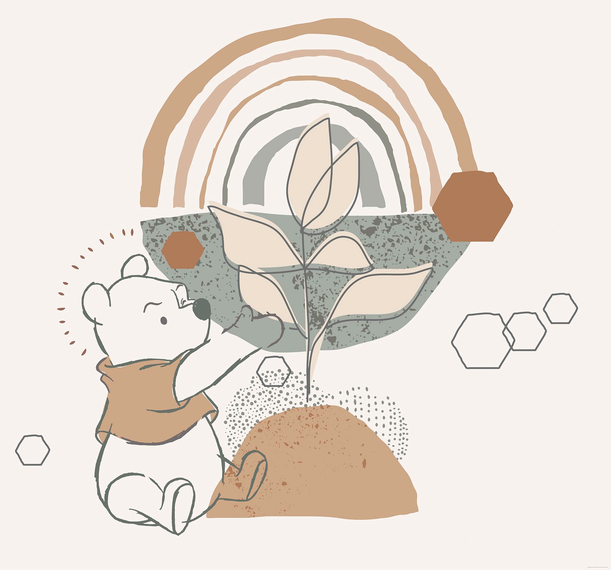 Image of Komar Vliestapete "Digitaldruck Vlies - Winnie the Pooh Grow - Grösse 300 x 280 cm" bedruckt glatt Kinderzimmer