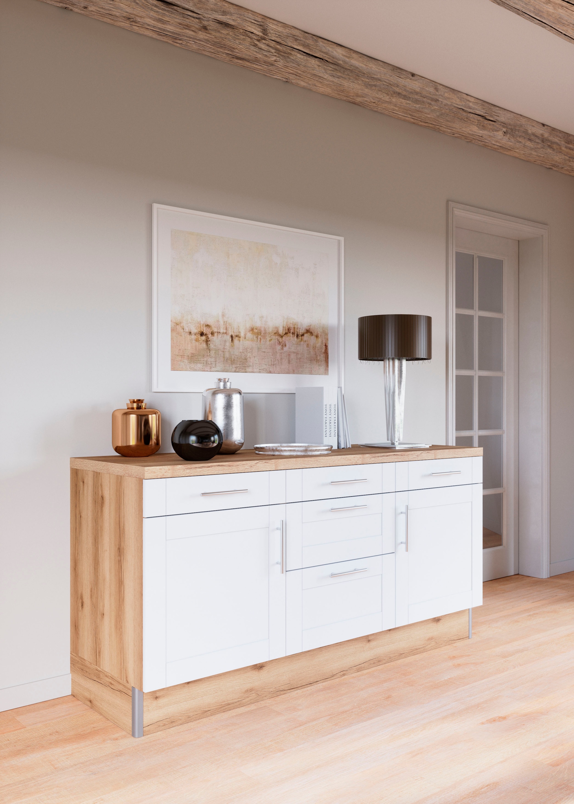 Image of KOCHSTATION Küche "KS-Ahus" 180 cm breit, ohne E-Geräte, Soft Close Funktion, MDF Fronten