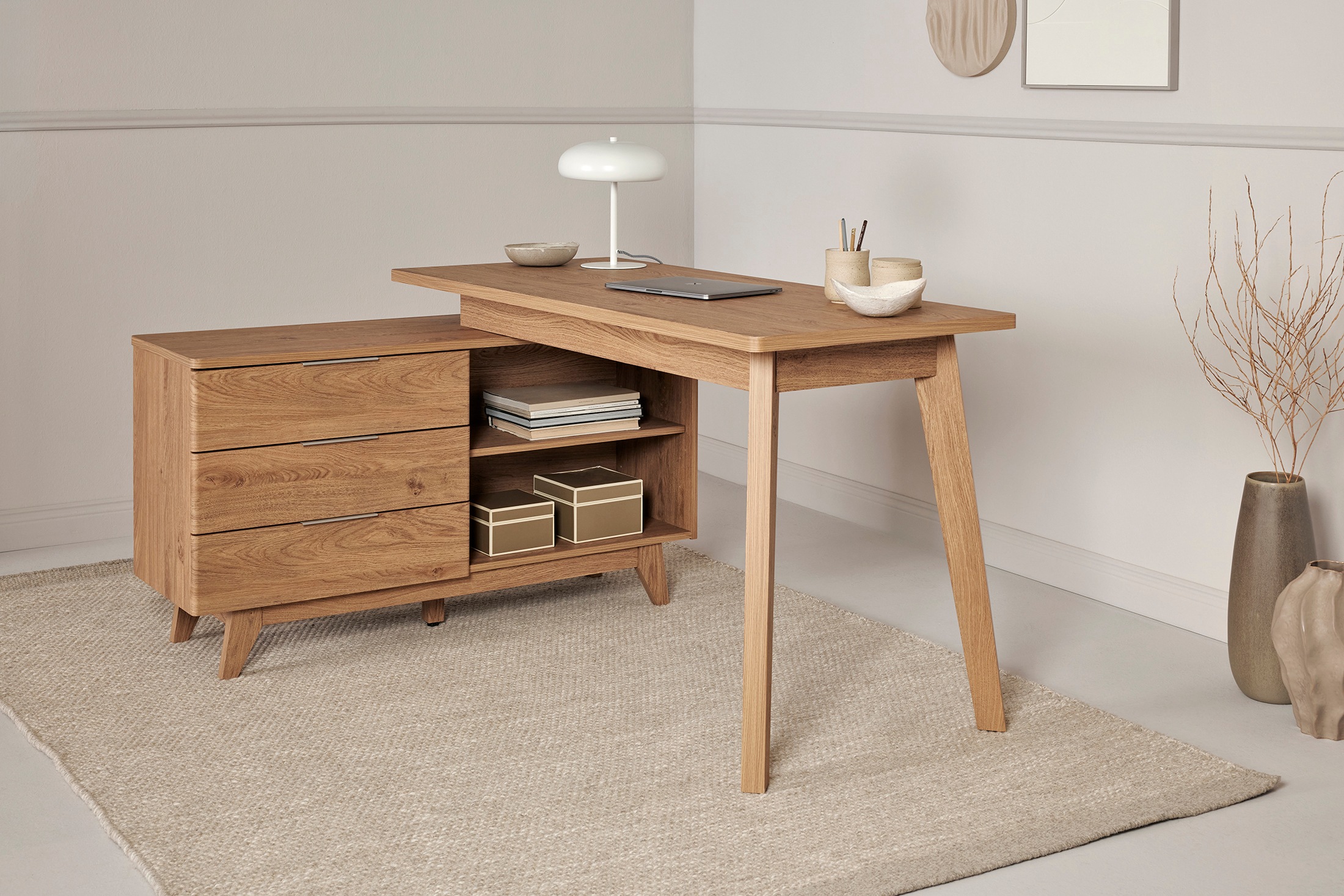 Jahnke Eckschreibtisch »LIBRE D 240 E« 1 Stk. tlg. wechselseitig montierbar, Breite ca. 140 cm