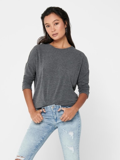 ONLY 3/4-Arm-Shirt »ONLGLAMOUR 3/4 TOP JRS NOOS«, in lässiger Oversize-Form