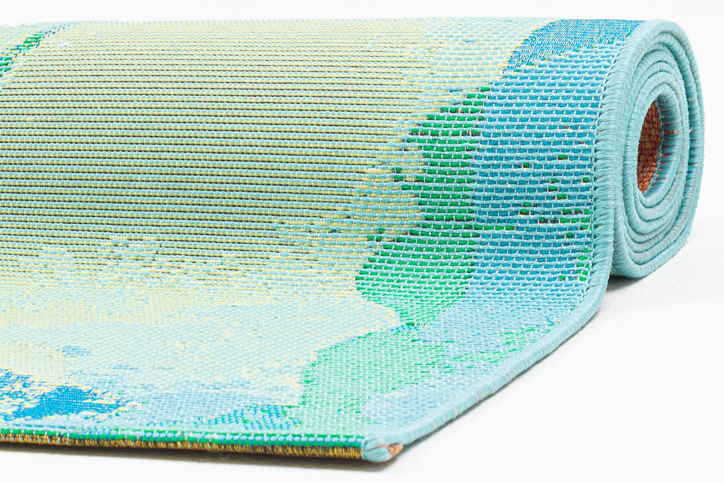 Sansibar Teppich »Rantum Beach SA-022« rechteckig 5 mm Höhe Flachgewebe, modernes Design, Motiv Möven, In- & Outdoor geeignet