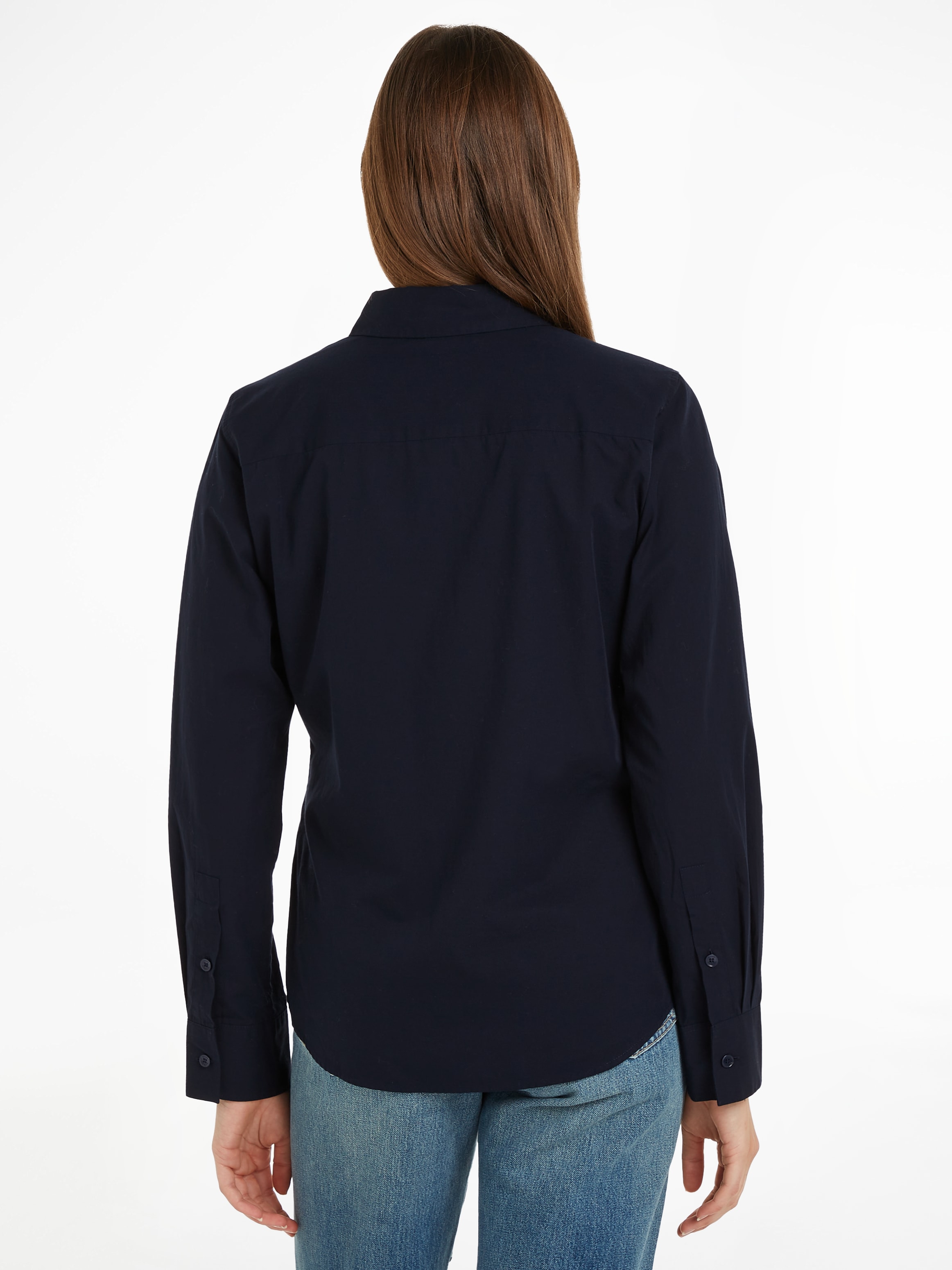 Tommy Hilfiger Hemdbluse »ESS POPLIN REGULAR SHIRT«, mit Popeline, gesticktem Tommy Hilfiger Logo