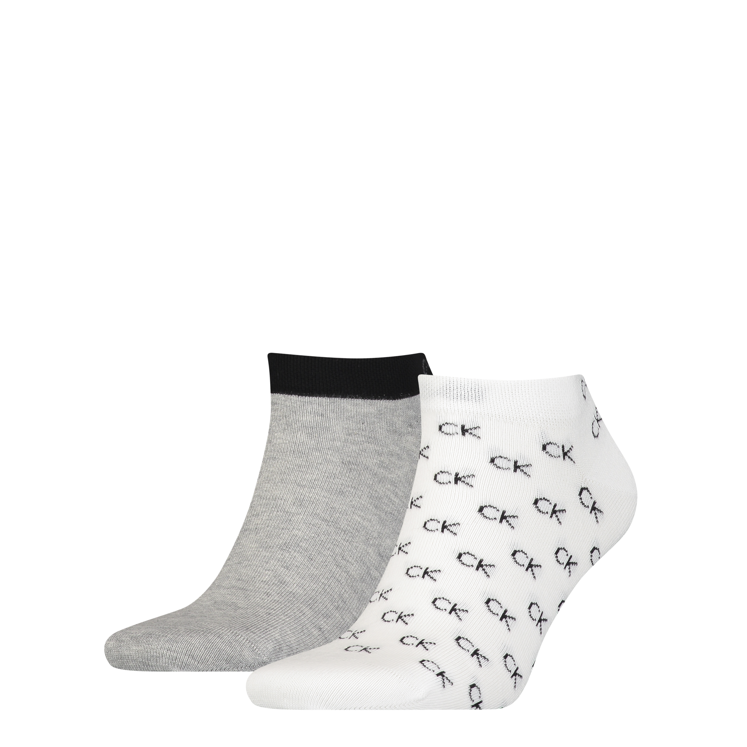 Image of Calvin Klein Jeans Sneakersocken "CK MEN SNEAKER 2P ALL OVER LOGO" 2 Paar, 1x uni, 1x allover Logo mit kleinem Rippenbündchen