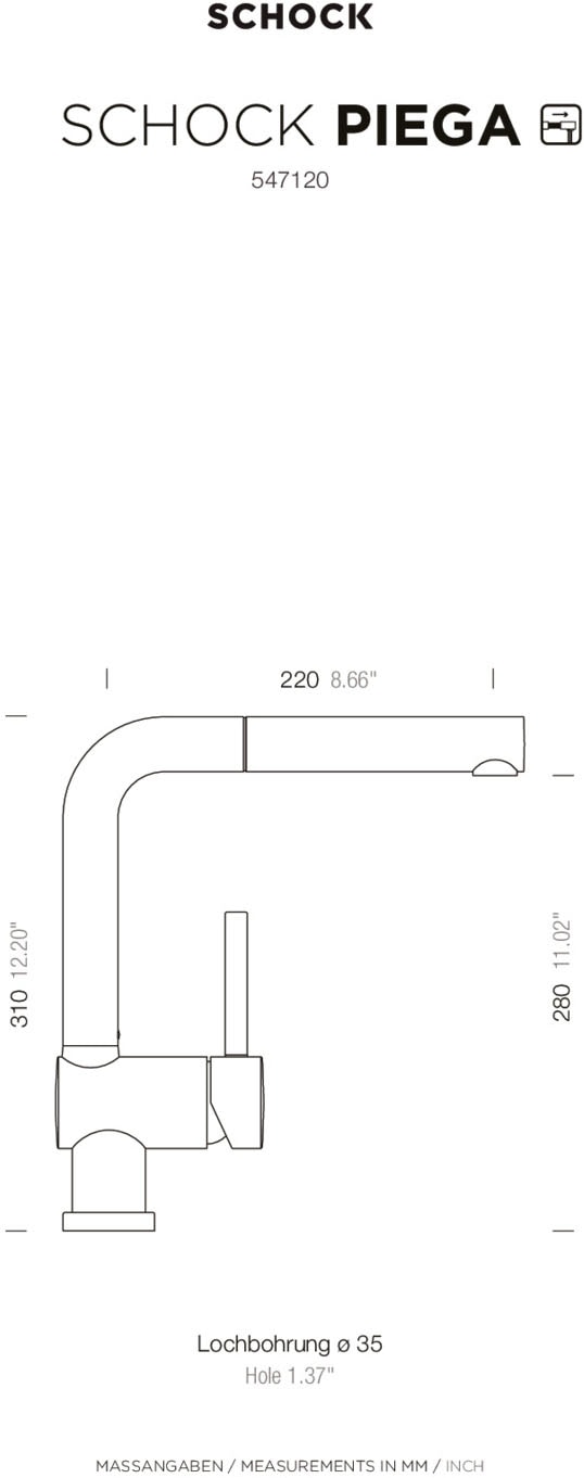 Schock Robinetterie de cuisine »Piega«