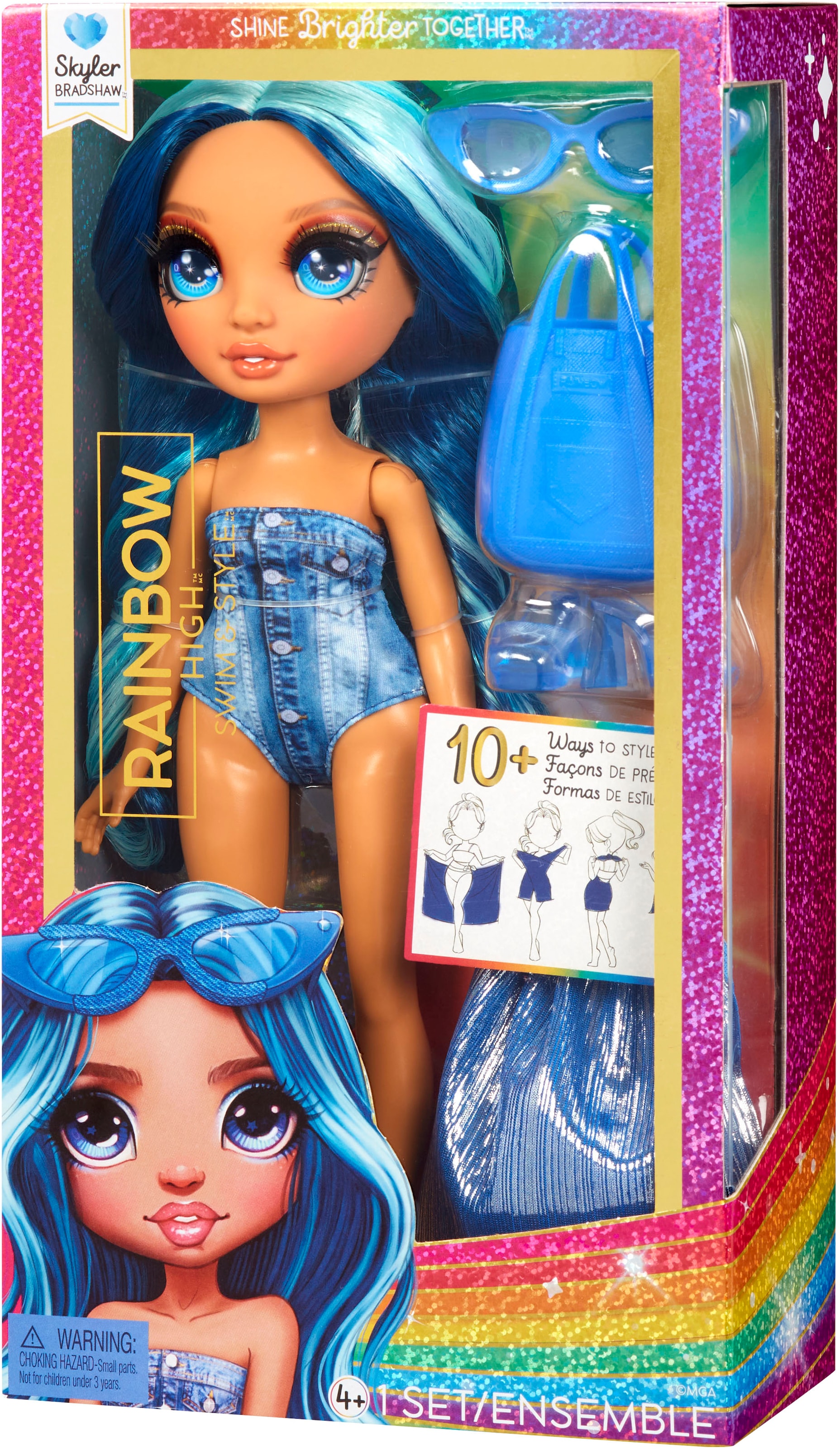 RAINBOW HIGH Anziehpuppe »Rainbow High Swim & Style  Fashion Doll- Skyler (Blue)«