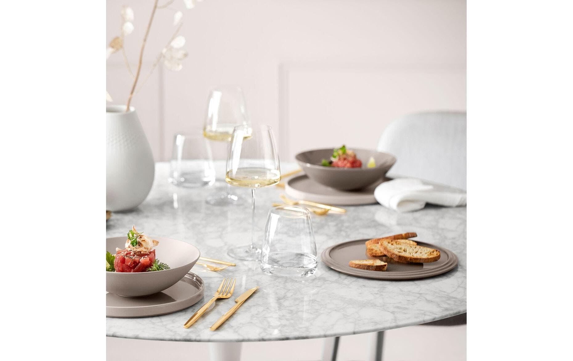 Villeroy & Boch Kombiservice »Villeroy & Boch Iconic pure Beige«, (7 tlg.)