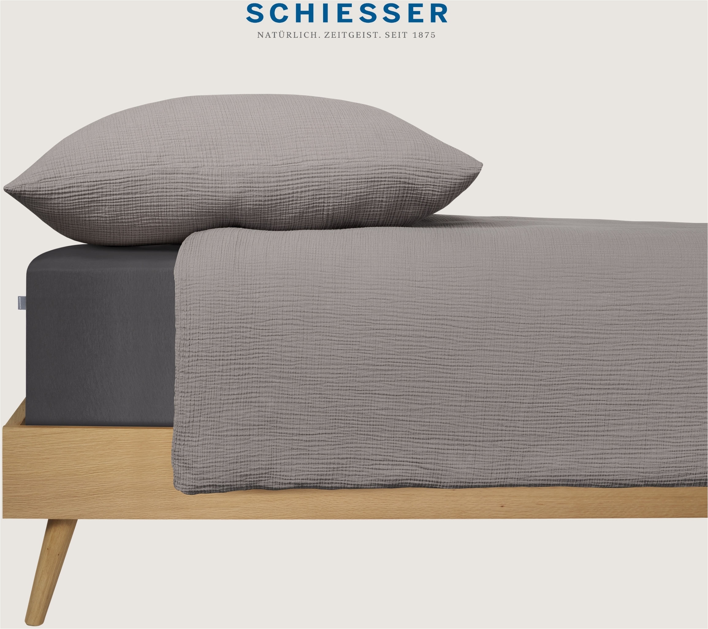 Schiesser Bettwäsche »Molly aus supersofter Musselin-Qualität in gedeckten Farben« 2 Stk. Made in Green