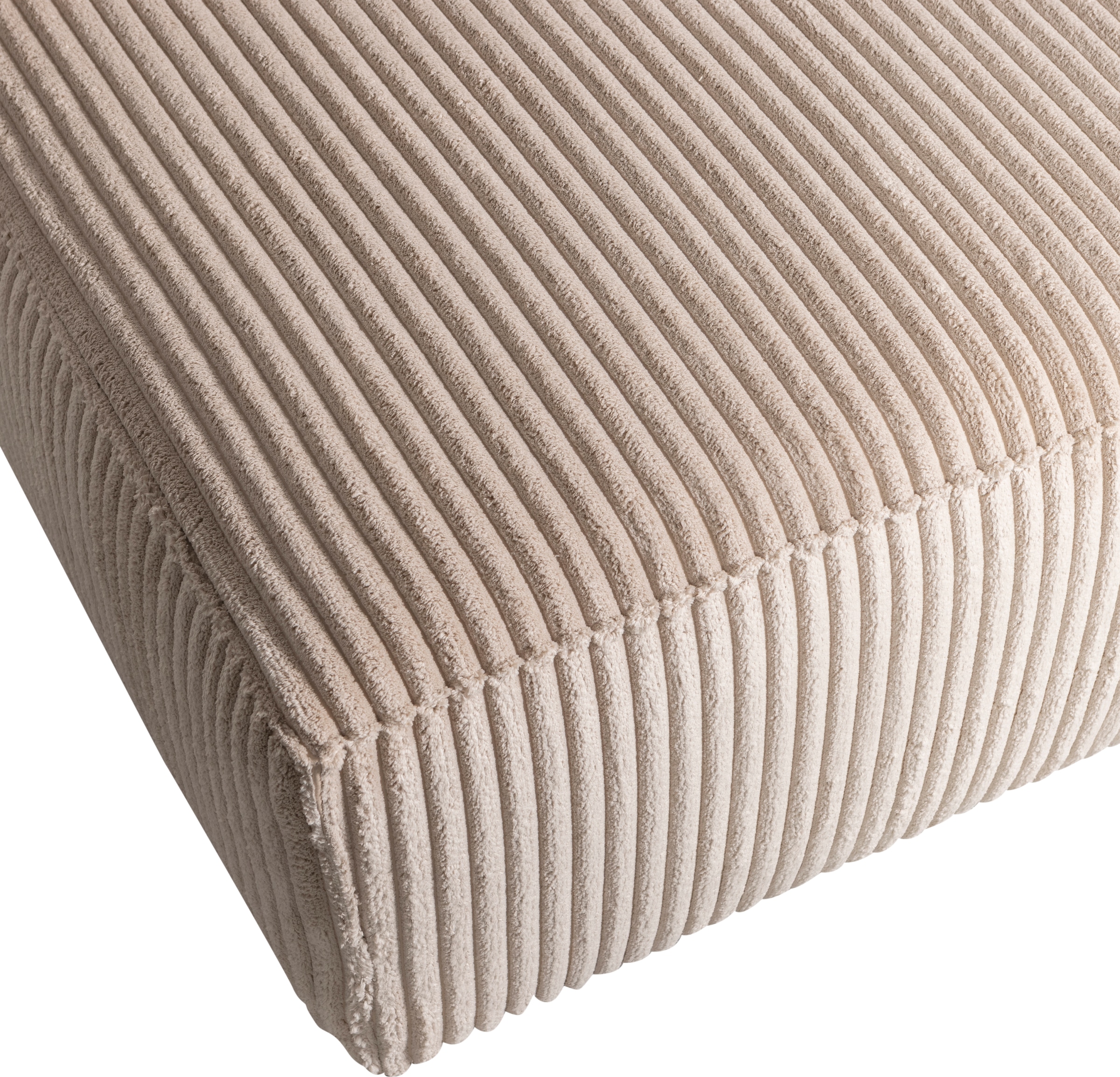 WOOOD Canapé d'angle »Bean Ripsbezug vollständig bezogen, H 73 x B 254 x T 175 cm« gauche, capacité de charge 100 kg par siège, bonne résistance à l'usure