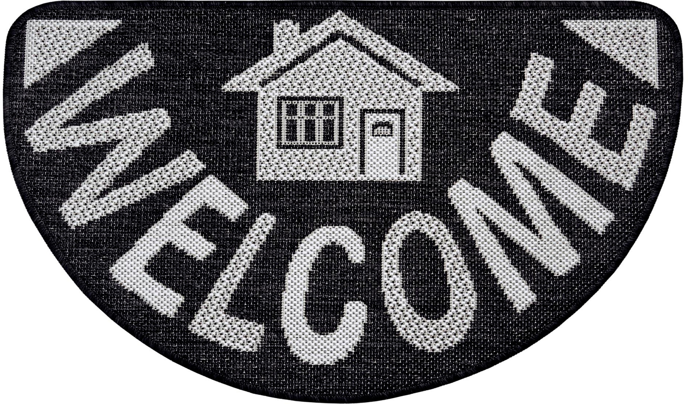 Image of HANSE Home Fussmatte »Big Welcome«, halbrund, 5 mm Höhe, Flachgewebe, rutschhemmender Rücken aus TPA, Modernes Design, strapazierfähig, pflegeleicht, Gekettelt, Waschbar bei 30°C bei Ackermann Versand Schweiz