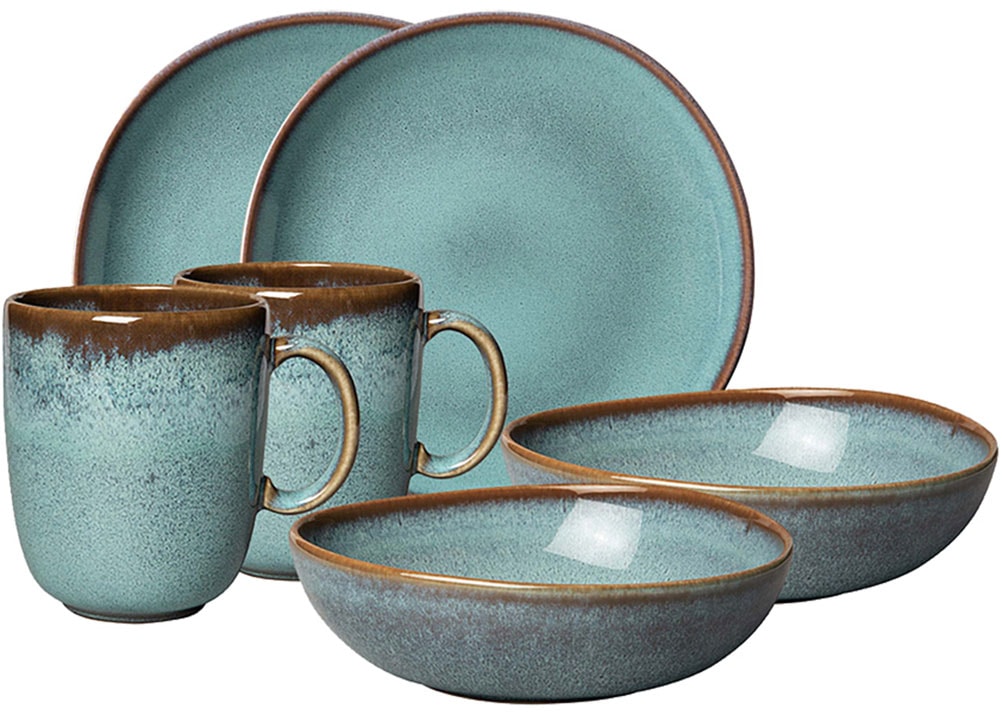 Image of like. by Villeroy & Boch Frühstücks-Geschirrset "Lave glacé" Effektglasur, Steingut