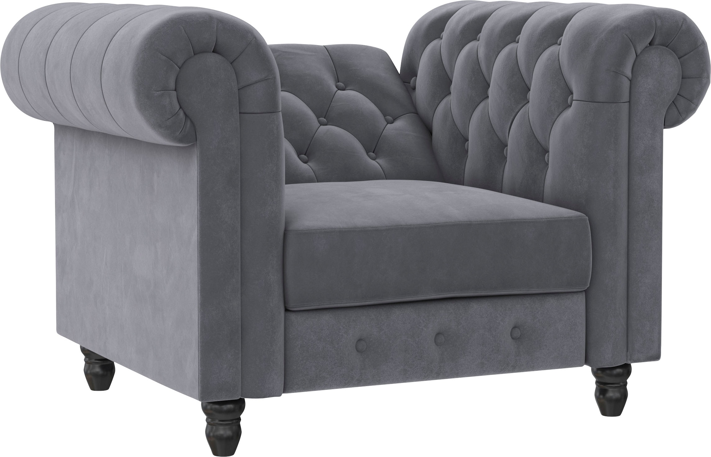 Dorel Home Chesterfield-Sessel »Felix«, mit Rückenlehne 3-fach verstellbar, Beine Massivholz, Sitzhöhe 46 cm