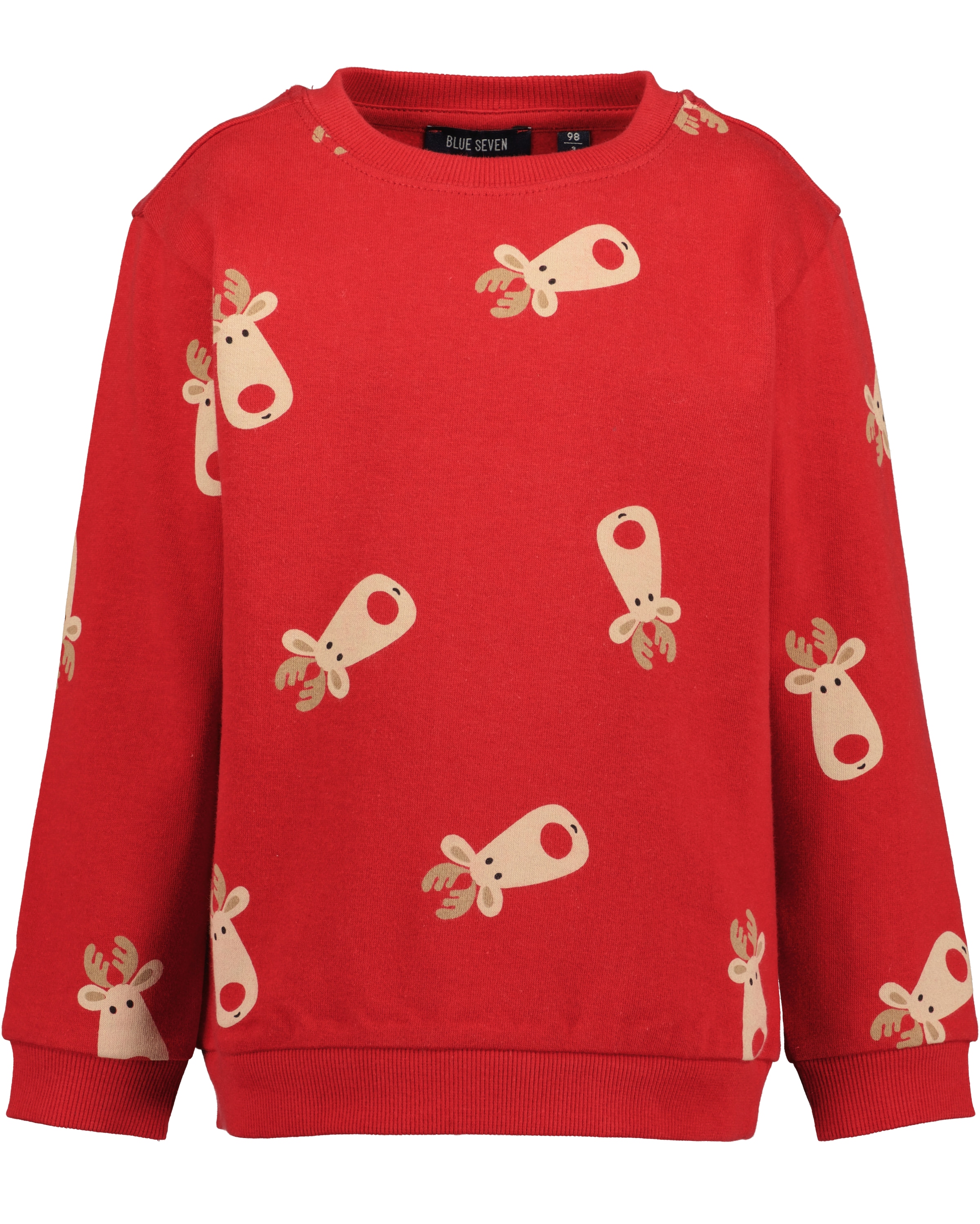Image of Blue Seven Sweatshirt, mit weihnachtlichem Alloverprint