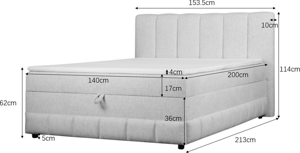 GOODproduct Lit de boxe »Likely inkl. Bettkasten, Liegefläche 180x200 cm, in Boxspring-Optik« inkl. Topper & Aufbauvideo, erhältlich in verschiedenen Farben