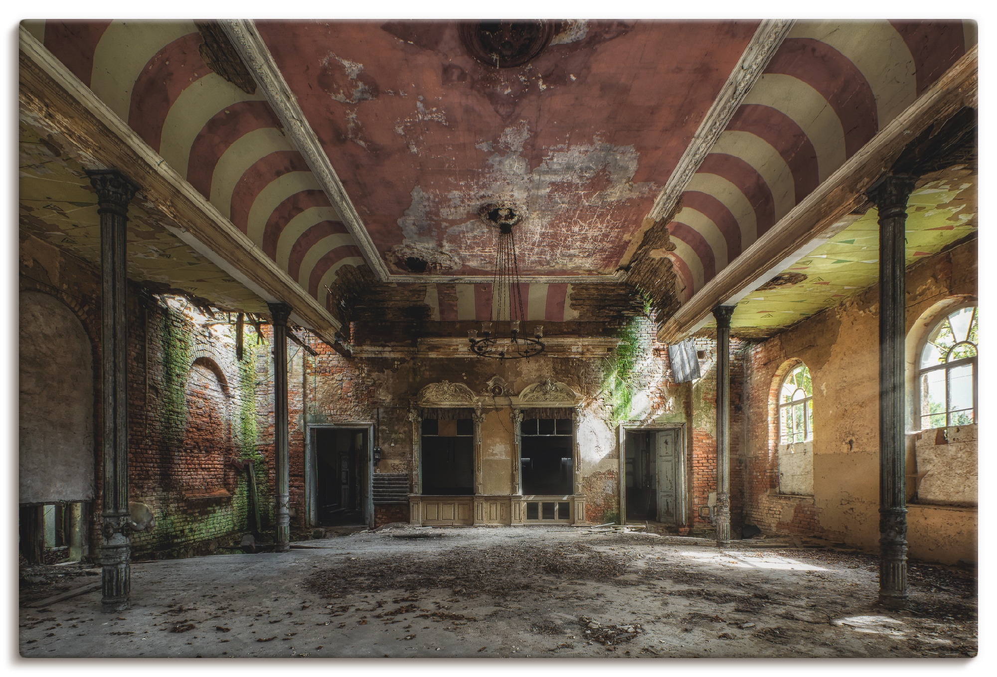 Image of Artland Leinwandbild "Verlassener Ort - Ballsaal" Gebäude 1 Stk. tlg. auf Holzrahmen gespannt