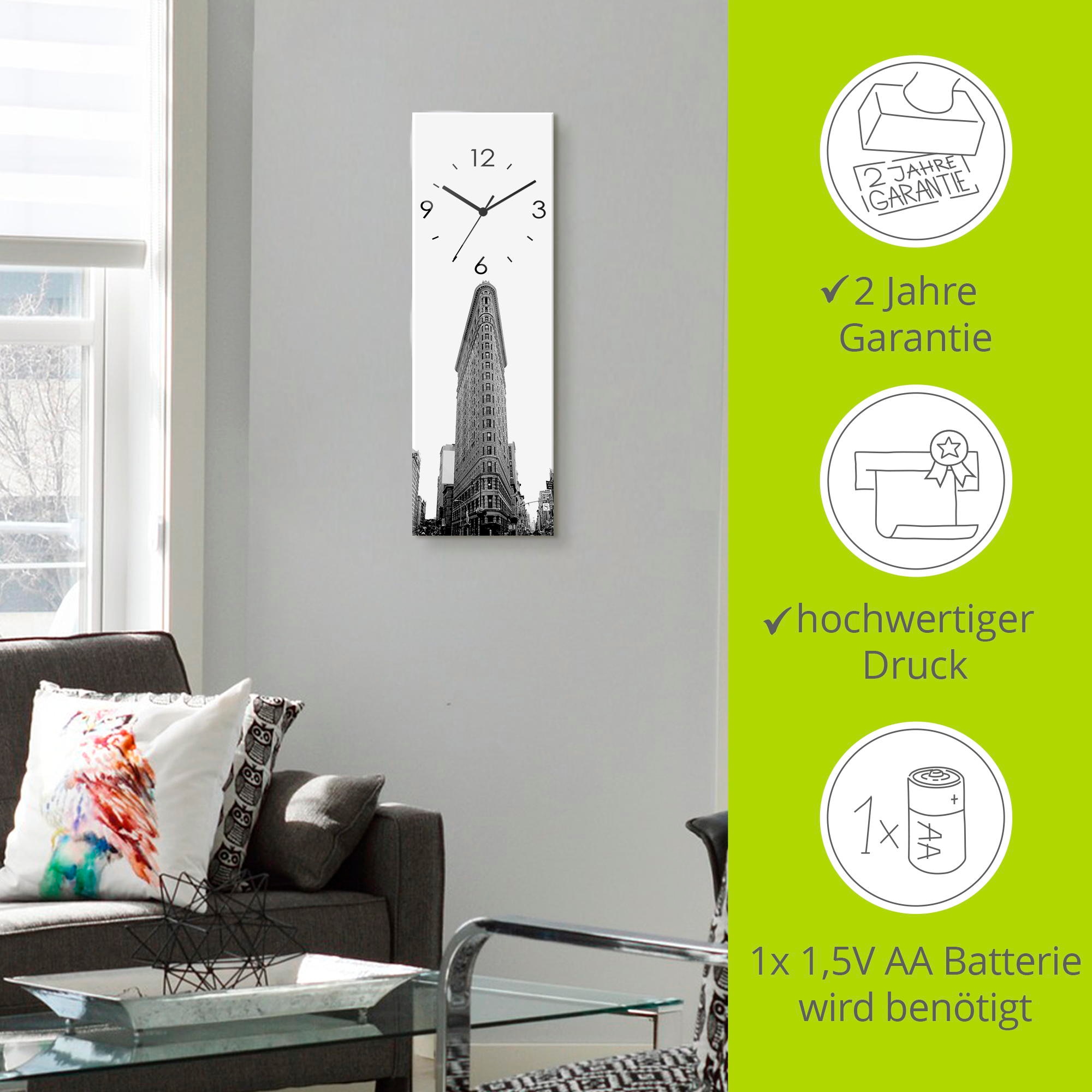 Artland Wanduhr »Flatiron Building New York« wahlweise mit  Quarz- oder Funkuhrwerk, lautlos ohne Tickgeräusche