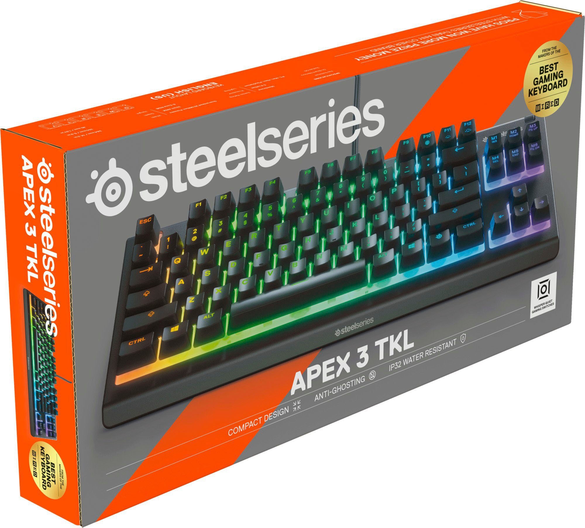 SteelSeries Gaming-Tastatur »Apex 3 TKL«, (Lautstärkeregler-Makro-Tasten-Multimedia-Tasten)