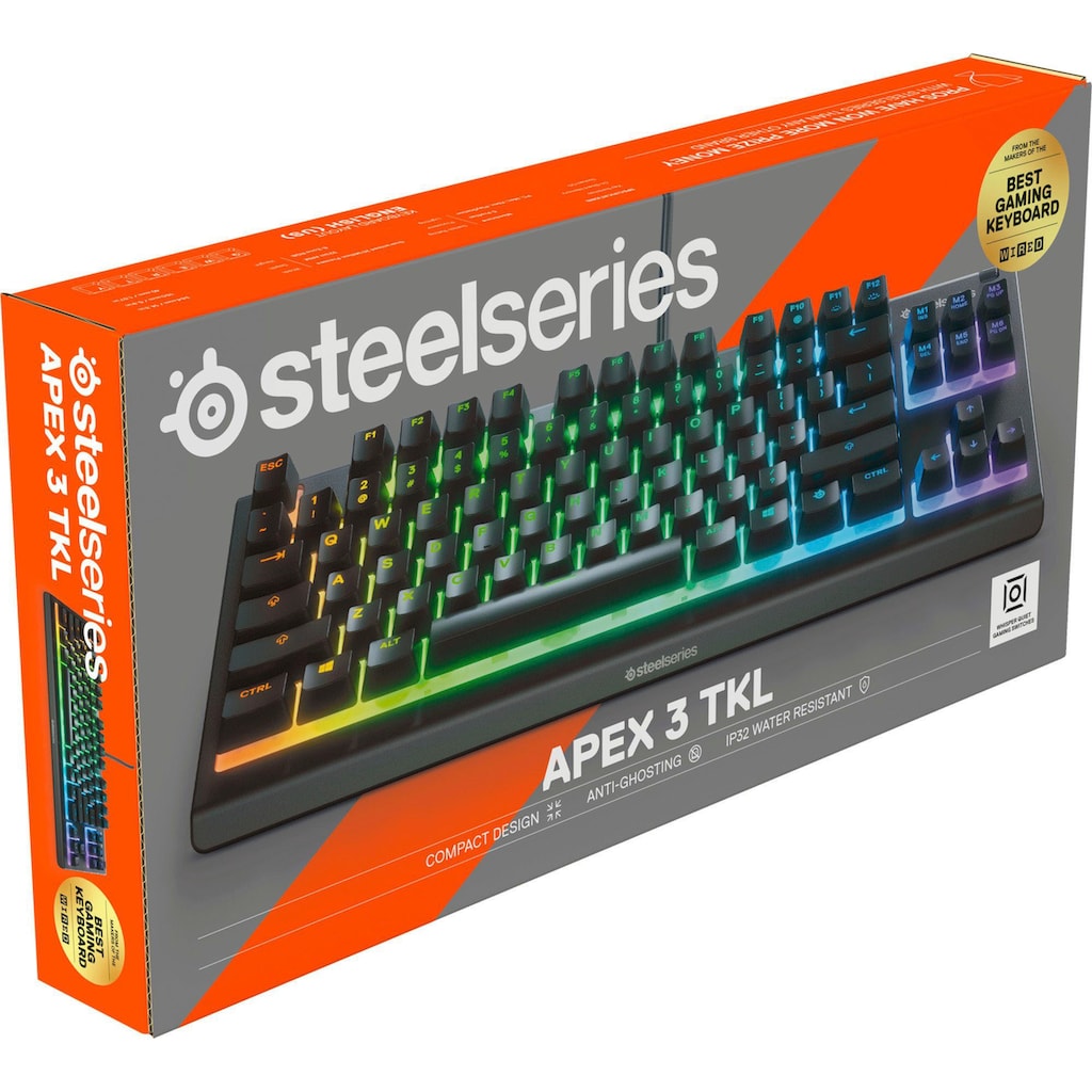 SteelSeries Gaming-Tastatur »Apex 3 TKL«, (Lautstärkeregler-Makro-Tasten-Multimedia-Tasten)