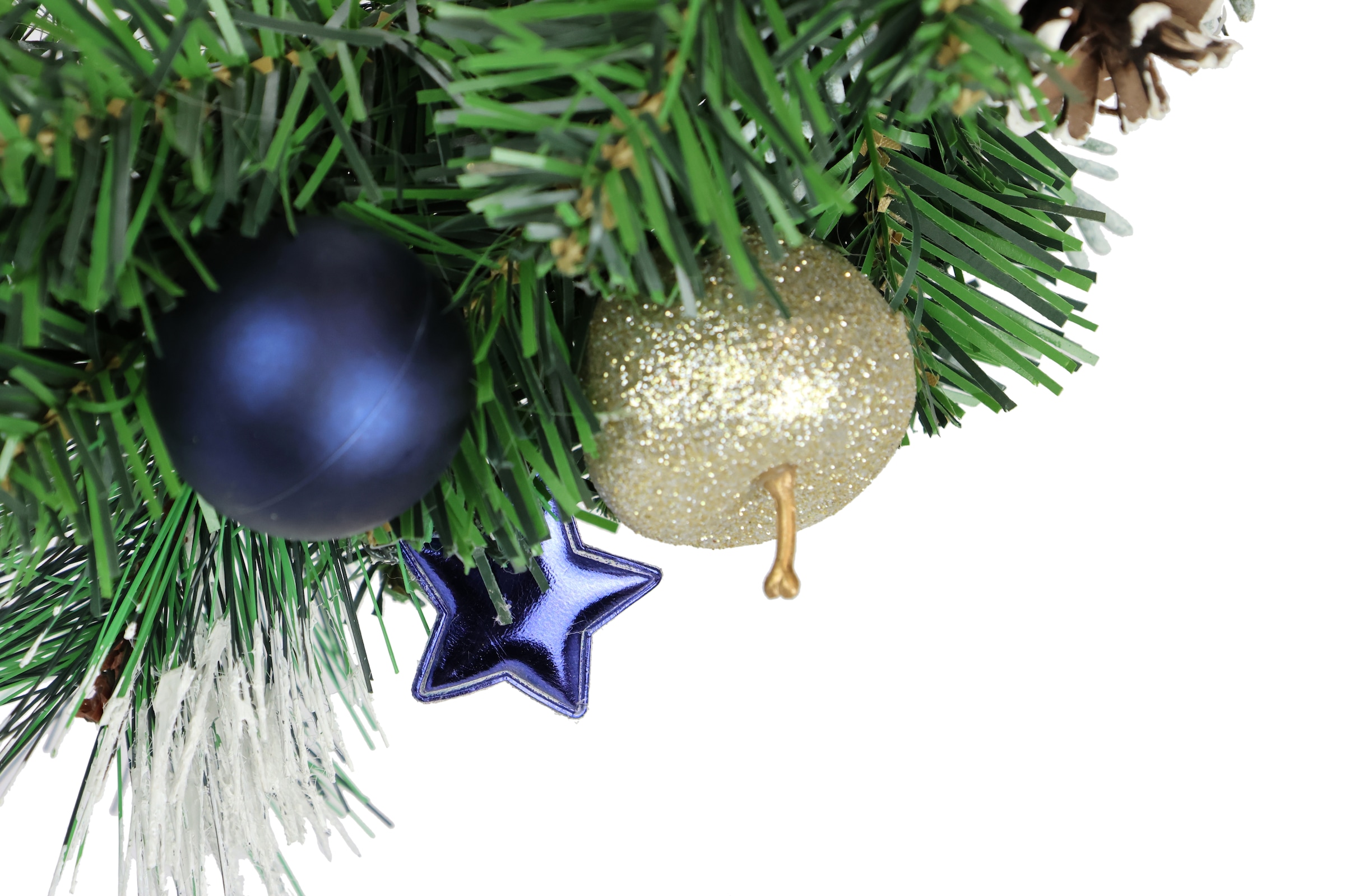 I.GE.A. Kunstkranz »Dekorierter Weihnachtskranz Kugel/Stern/Apfel/Zapfen«, Tannenkranz Weihnachten künstlich dekoriert Adventskranz Kranz