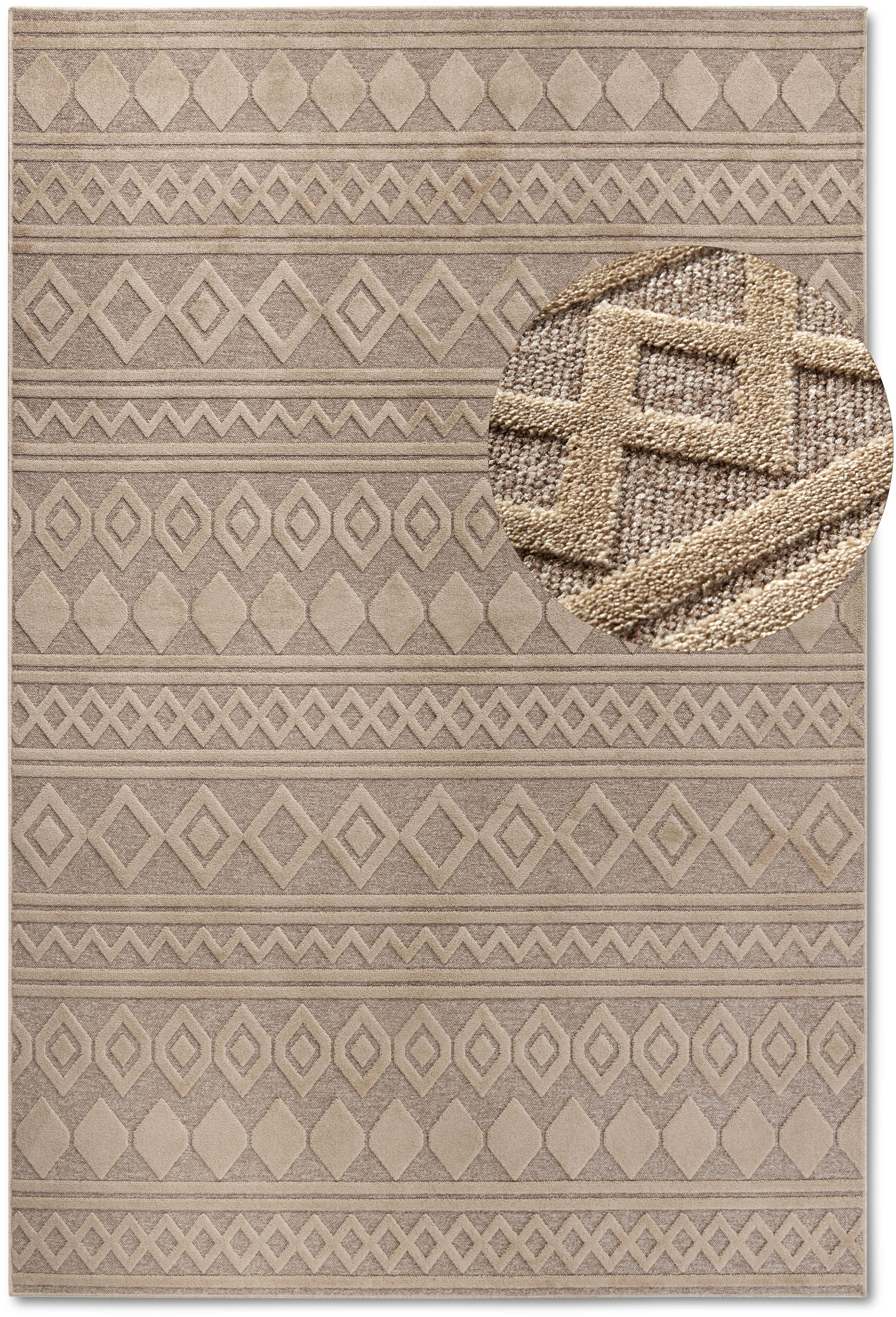 Villeroy & Boch Teppich »Catherine«, rechteckig, 5,5 mm Höhe, Wohnzimmer, Schlafzimmer, Modern, Hoch-Tief Effekt, Flur