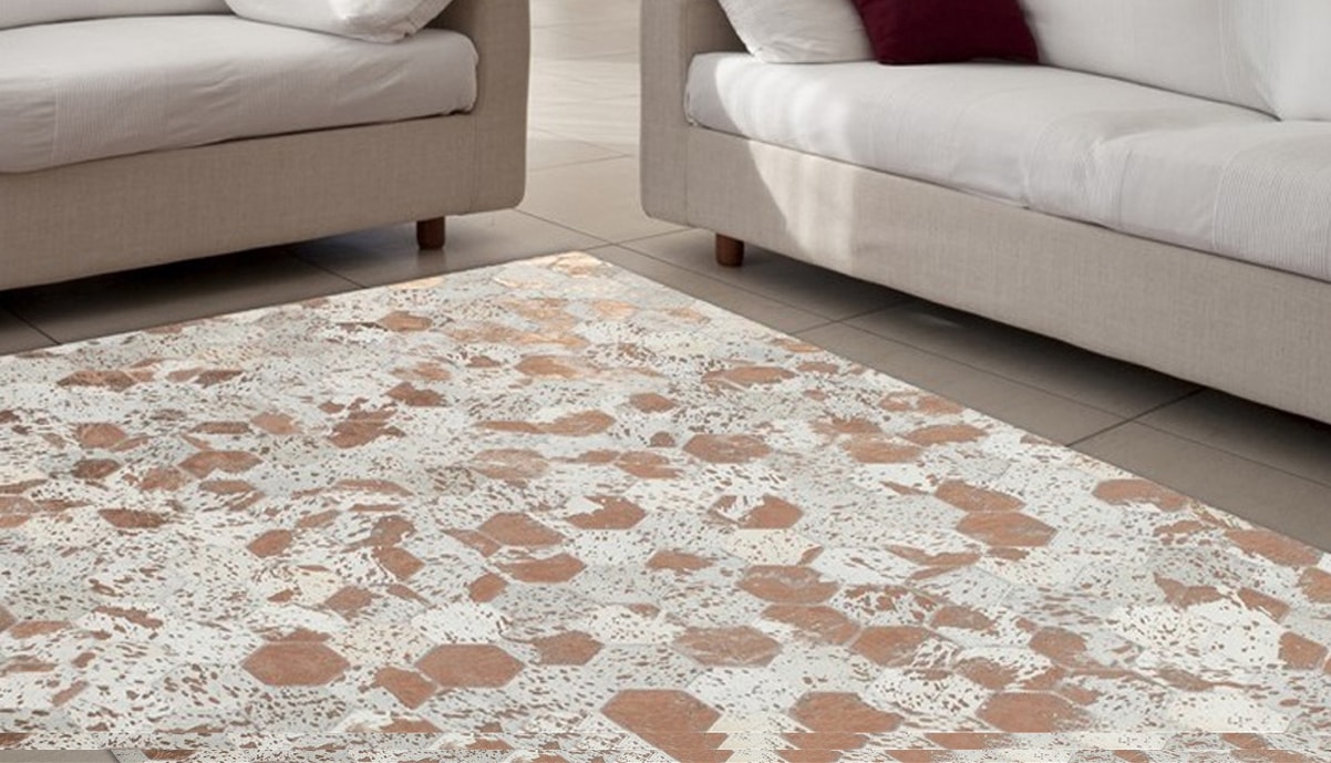 Image of Kayoom Teppich "Spark 210" rechteckig 8 mm Höhe 100% Leder, Unikat, fusselarm, Allergiker & Fussbodenheizung geeignet