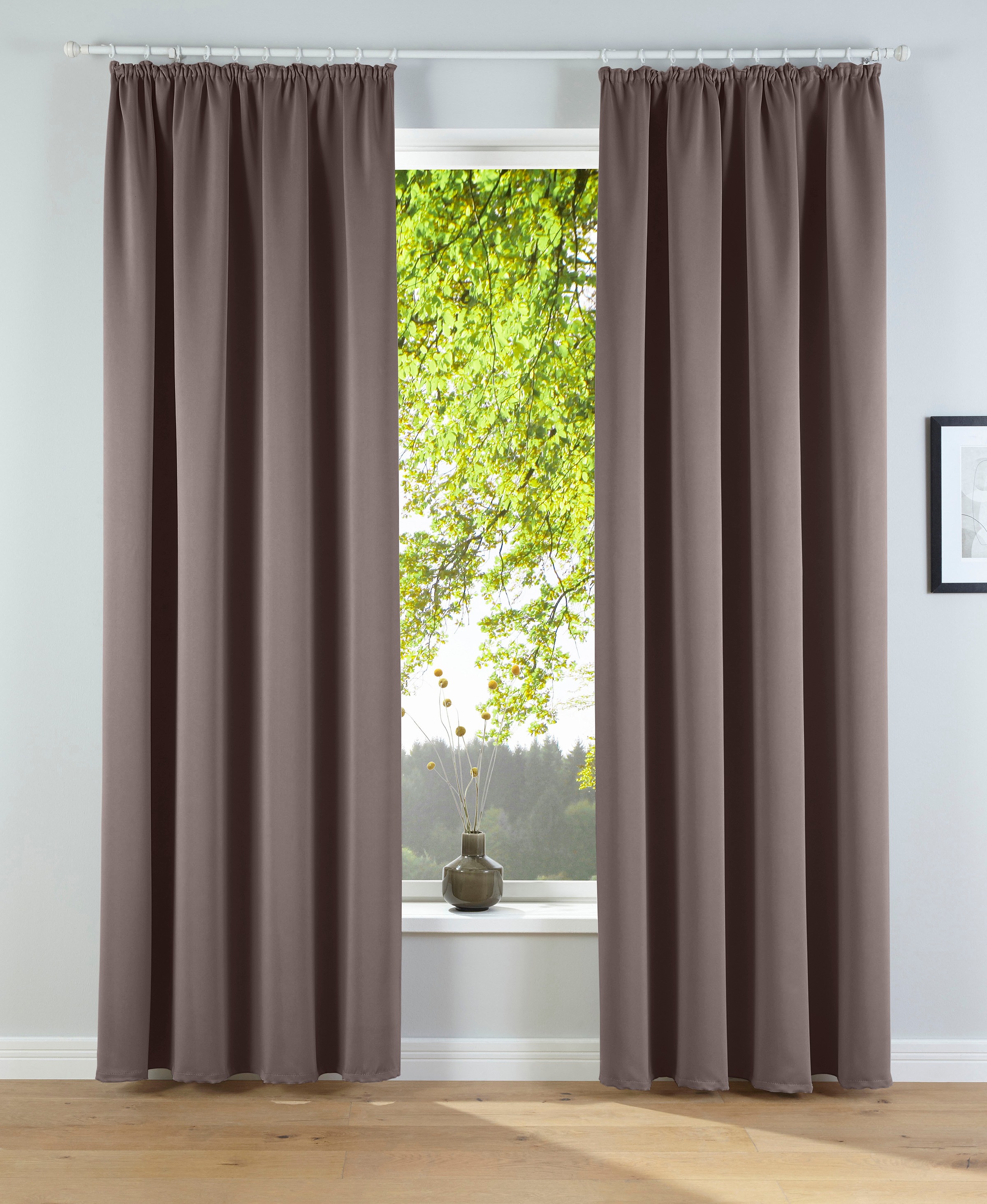 Image of GOODproduct Verdunkelungsvorhang "Solana, Gardinen mit Kräuselband, Vorhänge, Wohnzimmer, modern," Kräuselband 2 Stk. tlg. 2er-Set Verdunklungsvorhang mit Thermofunktion, Bestseller, einfarbig