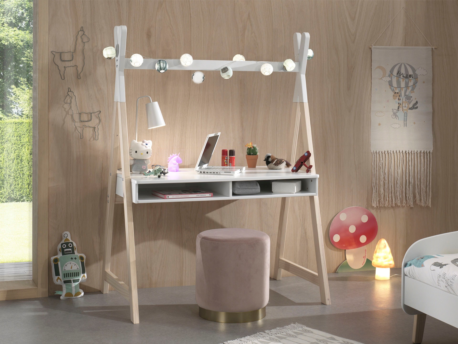 Vipack Schreibtisch »Kiddy« Made in Europe,  Ausgefallene Tipi Optik für den Schreibtisch, mit grosser Arbeitsfläche