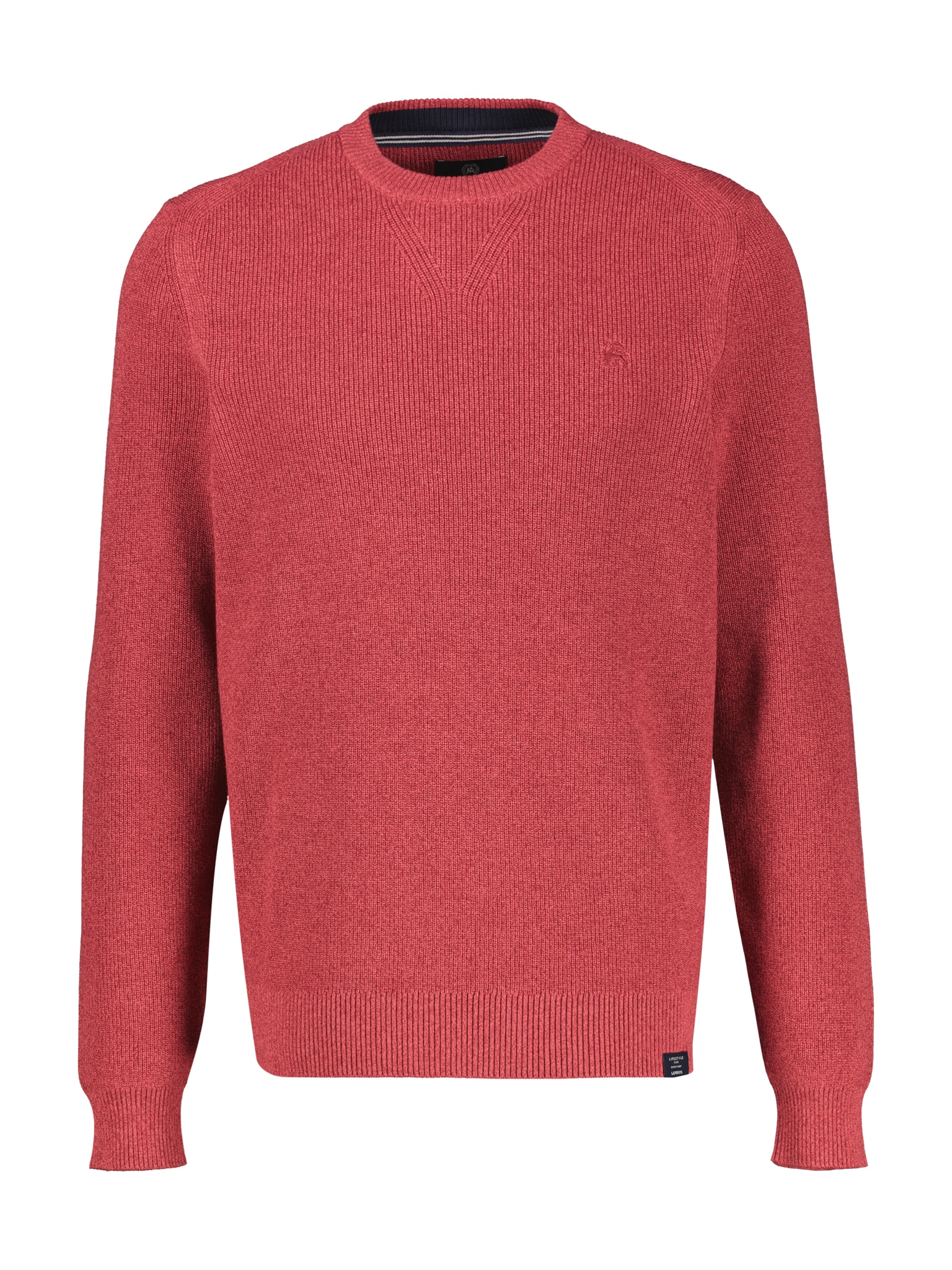 LERROS Strickpullover mit Logo-Stickerei / Reine Baumwolle