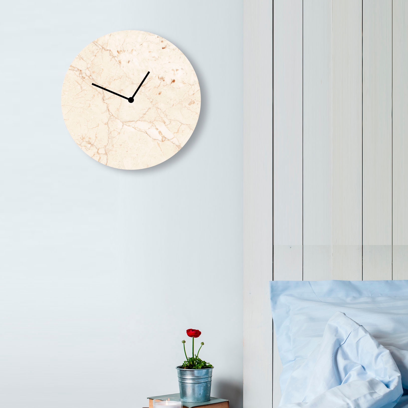 Image of LeGer Home by Lena Gercke Wanduhr "Marmor beige" rund, Ø 30 cm