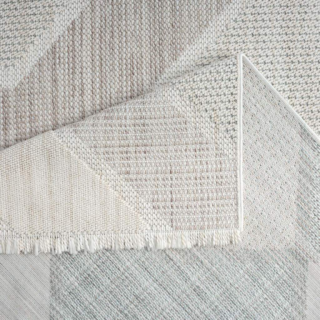 Carpet City Teppich »LINDO 8877«, rechteckig, 11 mm Höhe, Kurzflor, Hochtief-Muster/ 3D-Effekt, Fransen, Boho-Stil, Wohnzimmer