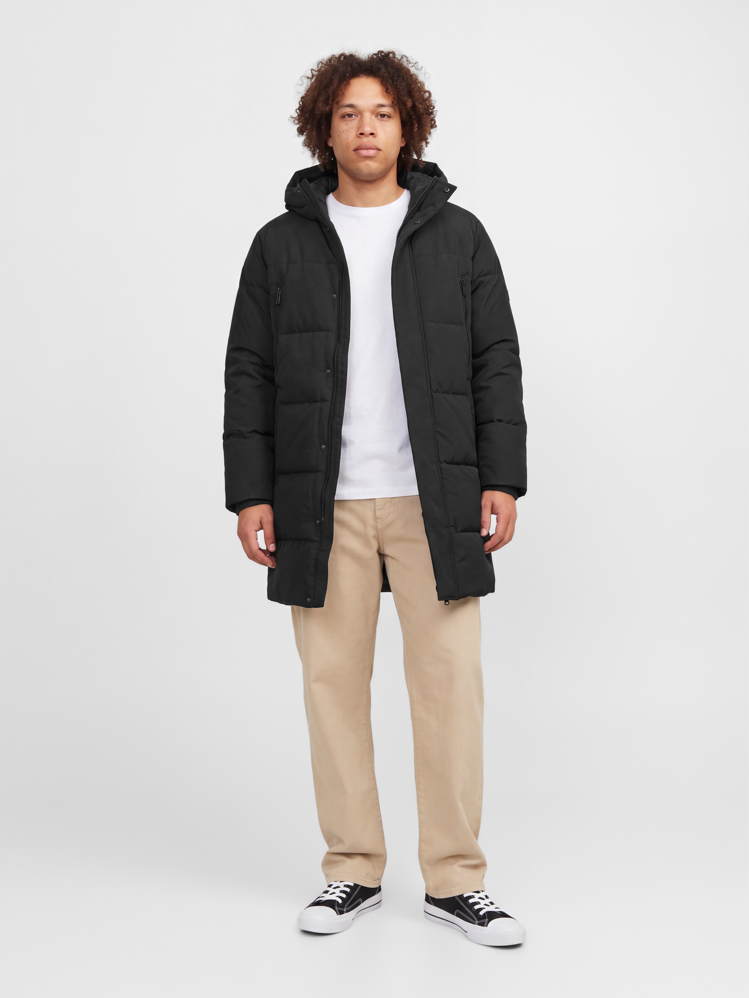 Jack & Jones PlusSize Veste matelassée »JJEBECKS LONG PUFFER SN PLS« avec capuche fibre synthétique, coupe longue