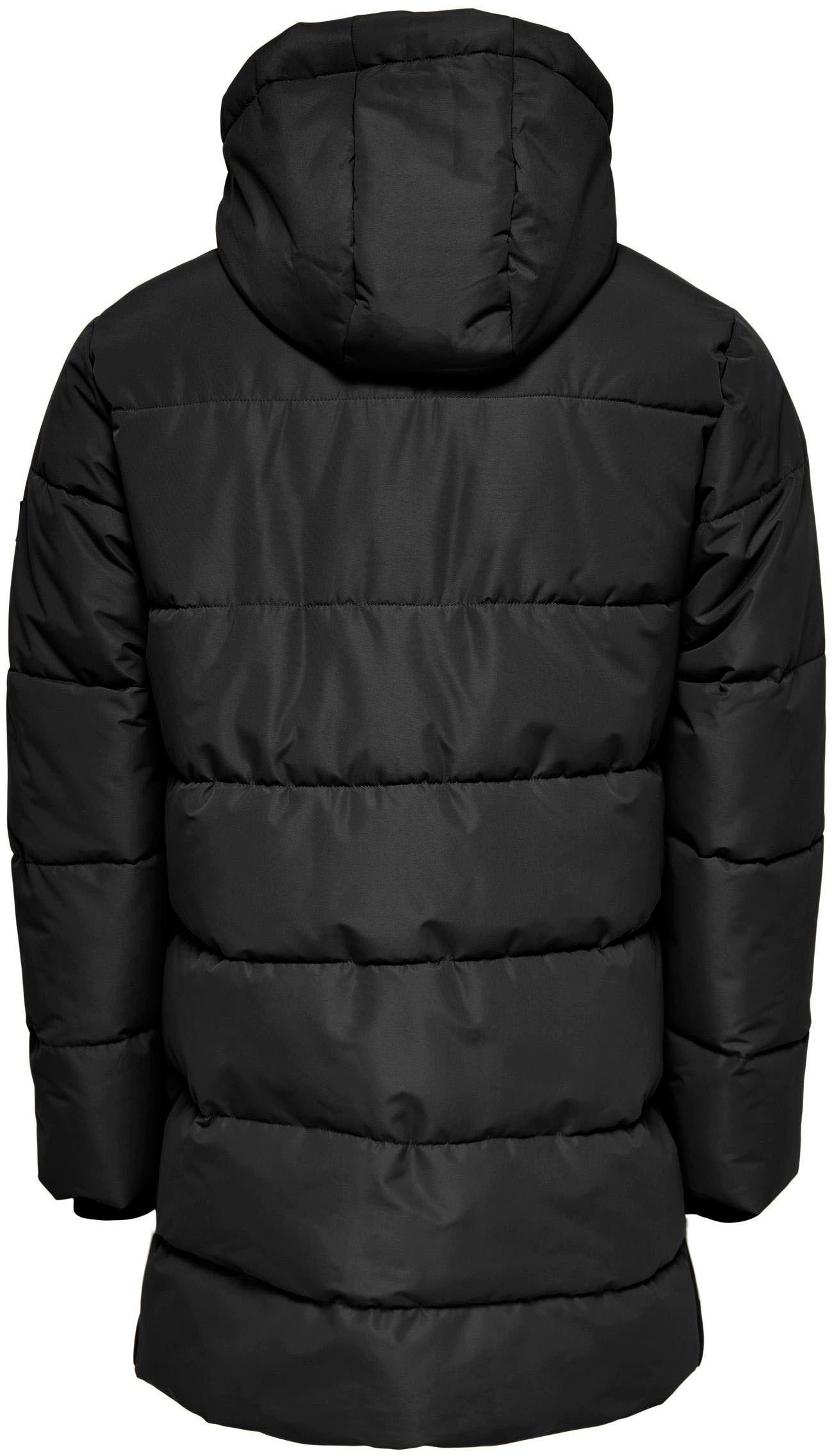 ONLY & SONS Steppjacke »ONSCARL LIFE LONG QUILTED COAT NOOS OTW«, mit Kapuze
